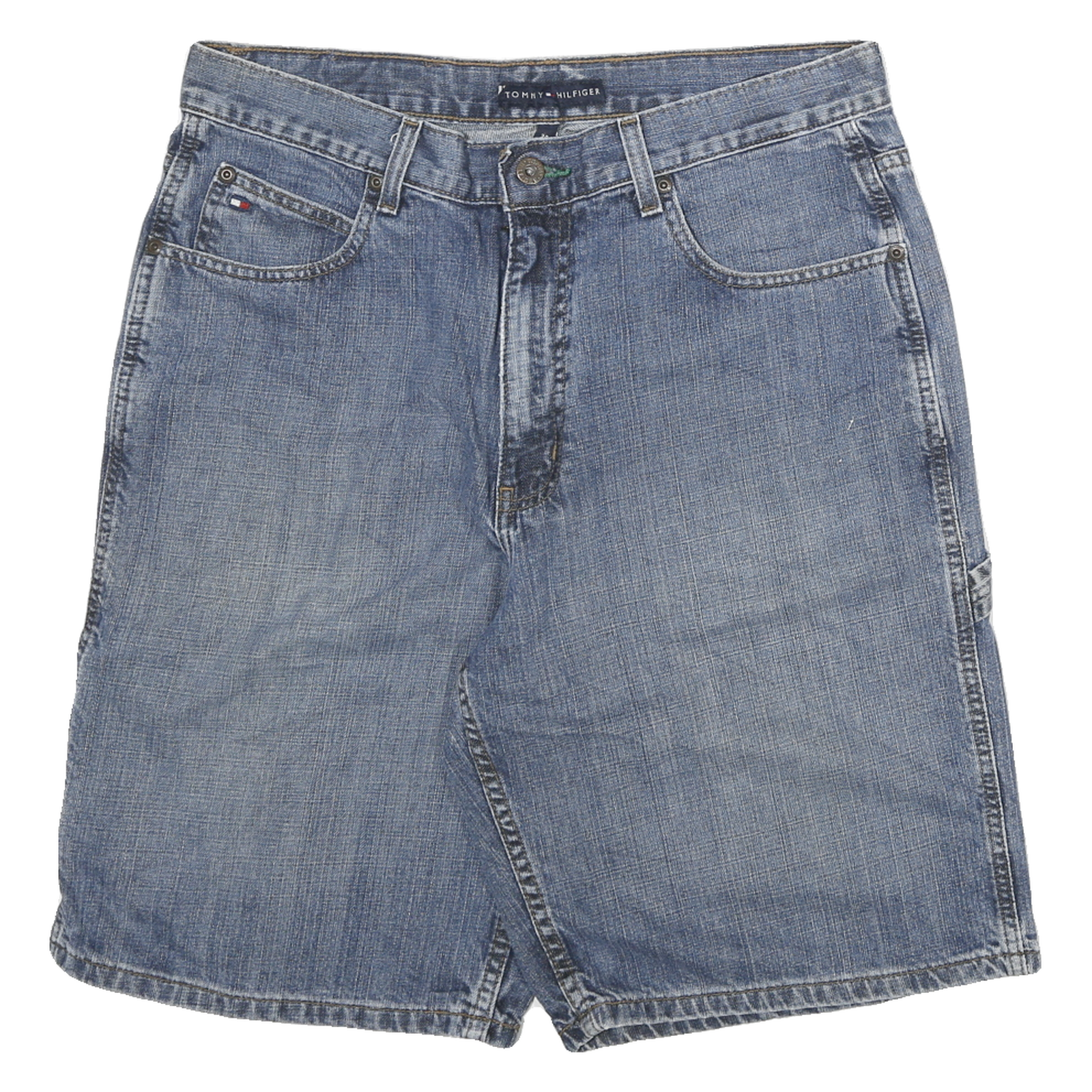 TOMMY HILFIGER Mens Denim Blue Casual Shorts XL W34 Cotton Classic Fit Refurbished - N/A refurbished available on Cerqular