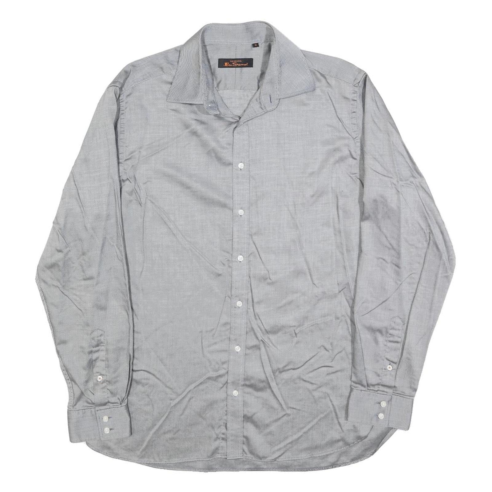 Buy BEN SHERMAN Mens Grey Plain Shirt M Button Down Collar Long Sleeve Classic Fit Refurbished - $22.09 BEN SHERMAN Mens Grey Plain Shirt M Button Down Collar Long Sleeve Classic Fit Refurbished - N/A refurbished available on Cerqular