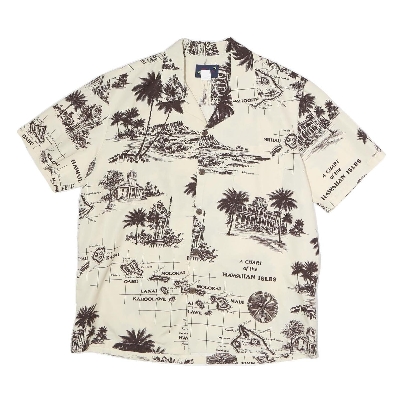 Buy KING KALAKUA Mens Cream Hawaiian Isles Print Cotton Shirt M Short Sleeve Relaxed Refurbished - $19.49 KING KALAKUA Mens Cream Hawaiian Isles Print Cotton Shirt M Short Sleeve Relaxed Refurbished - N/A refurbished available on Cerqular