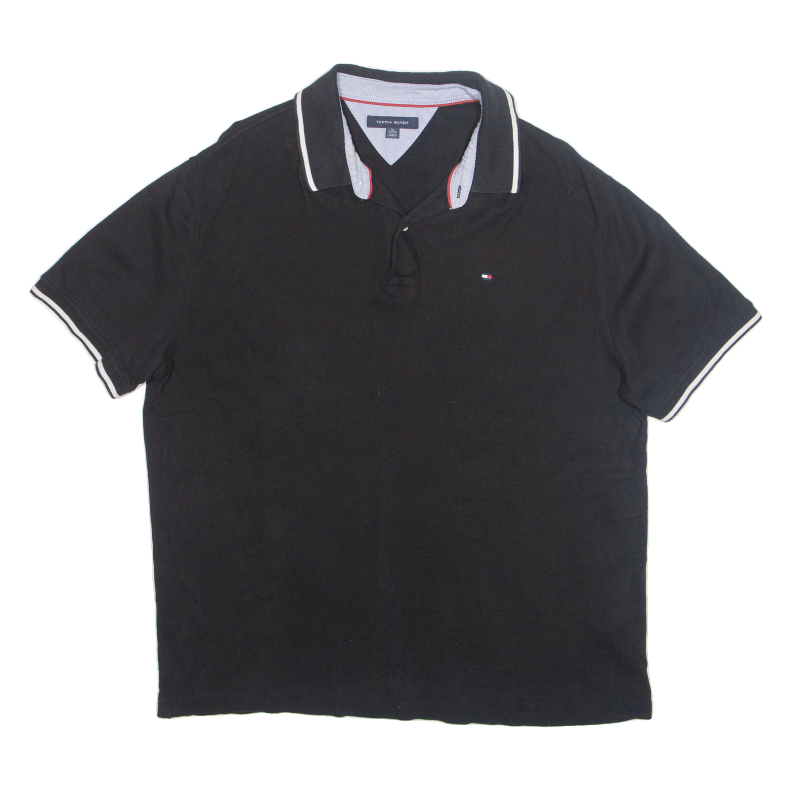 TOMMY HILFIGER Mens Polo Shirt Black XL Refurbished - N/A refurbished available on Cerqular