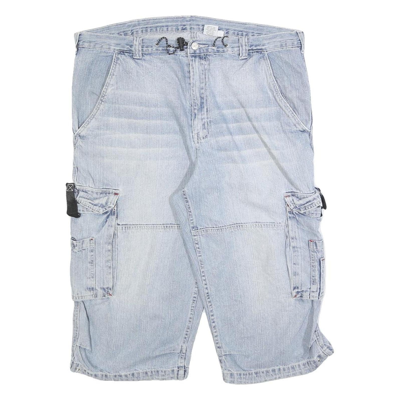 Mens Light Blue Cargo Shorts XL W38 Cotton Blend Relaxed Fit Multi-Pocket Casual Refurbished - N/A refurbished available on Cerqular