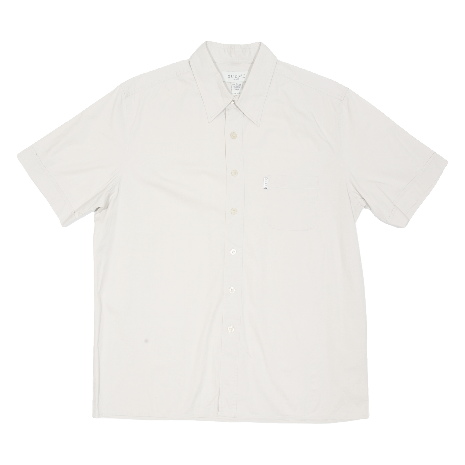GUESS Mens Plain Shirt Beige L Refurbished - N/A refurbished available on Cerqular