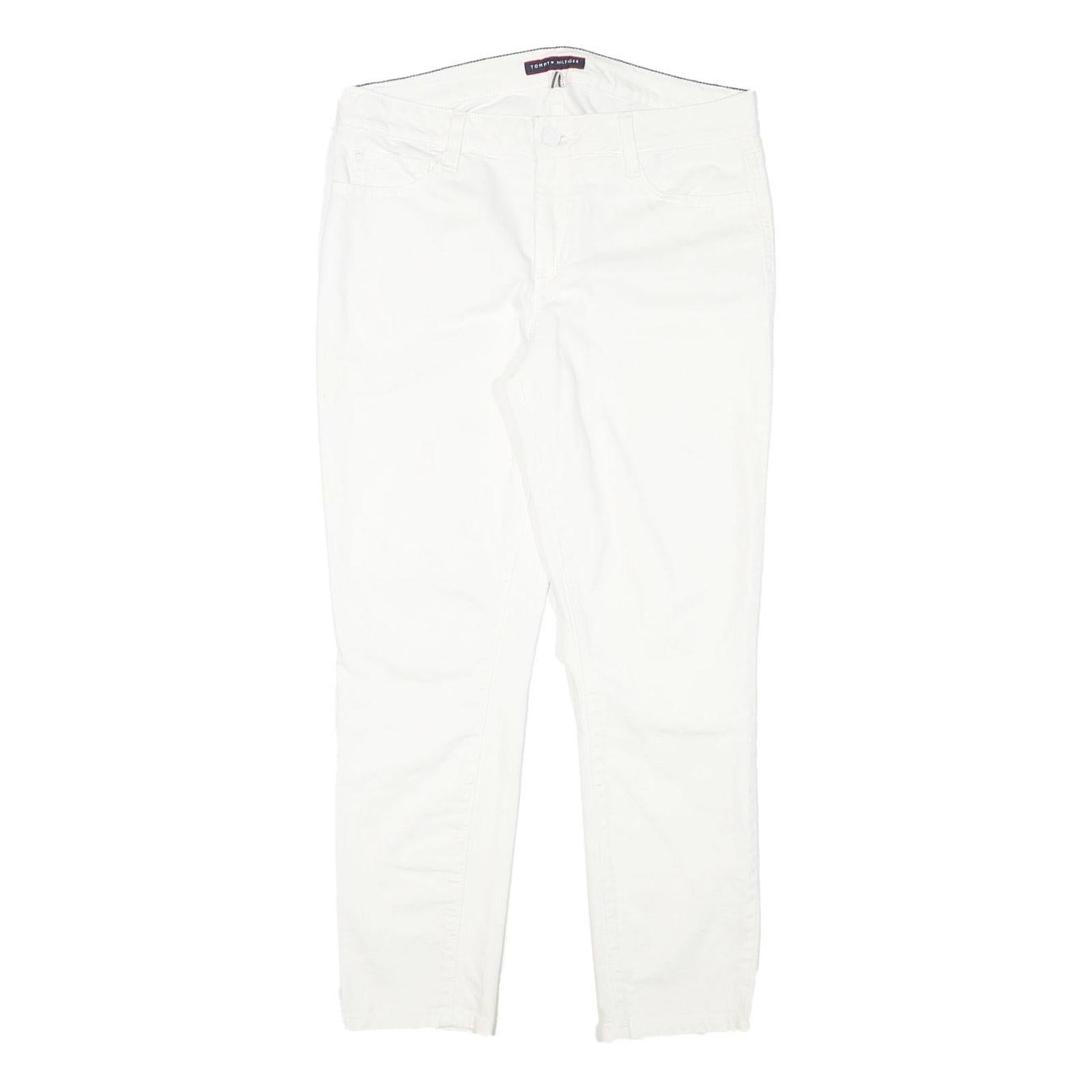 TOMMY HILFIGER Womens Slim White Denim Jeans Cotton Blend W32 L26 Zip Pockets Refurbished - N/A refurbished available on Cerqular