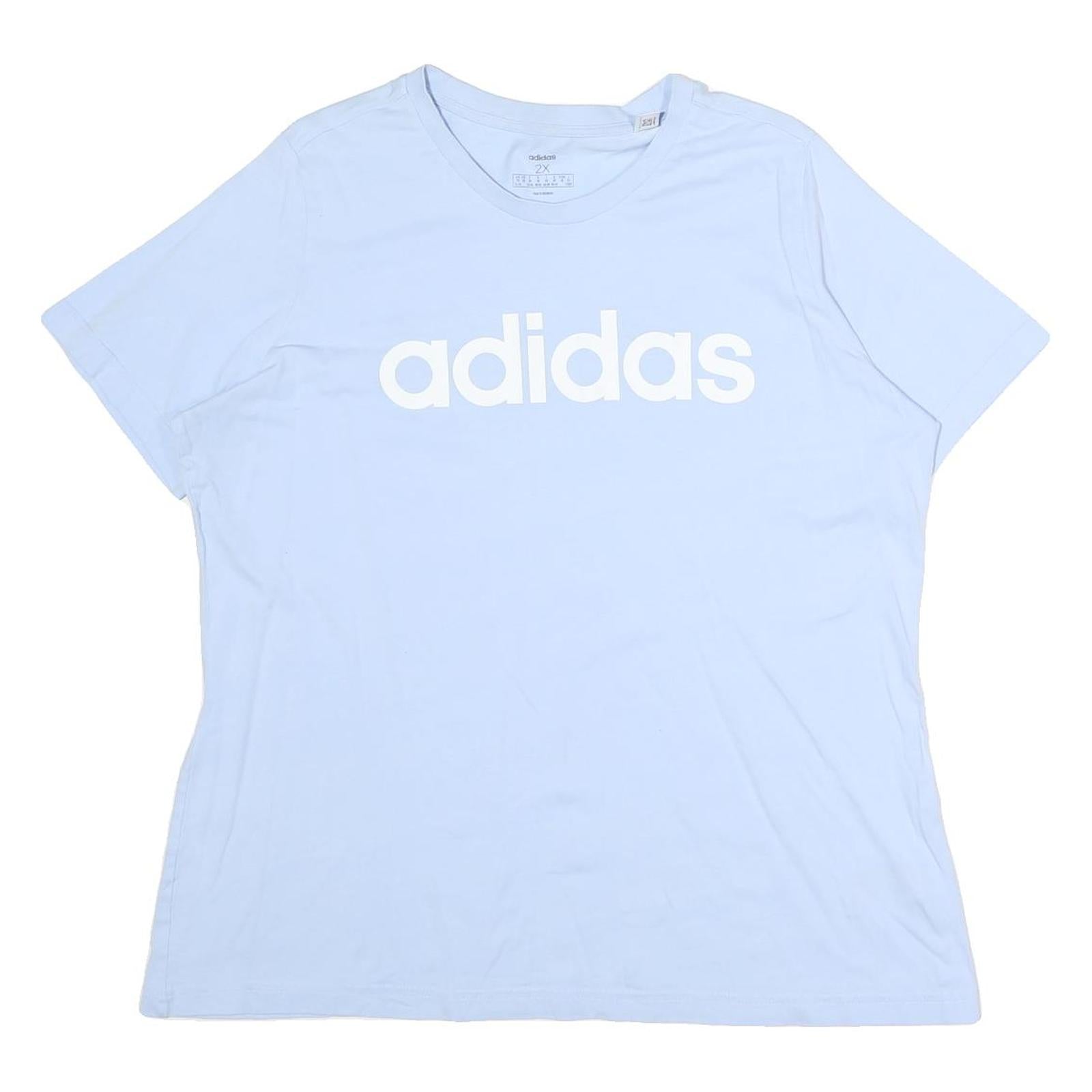 ADIDAS Mens Light Blue Cotton T-Shirt XL Short Sleeve Crew Neck Logo Print Refurbished - N/A refurbished available on Cerqular