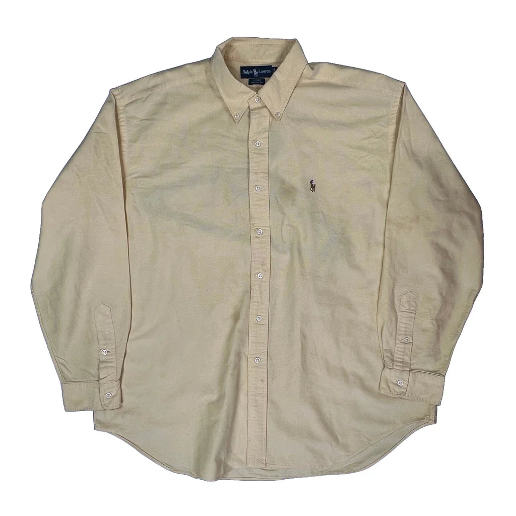 Blake Ralph Lauren Shirt - XL Yellow Cotton Refurbished - Thrifted (note: this is a term often used to describe second- refurbished available on Cerqular