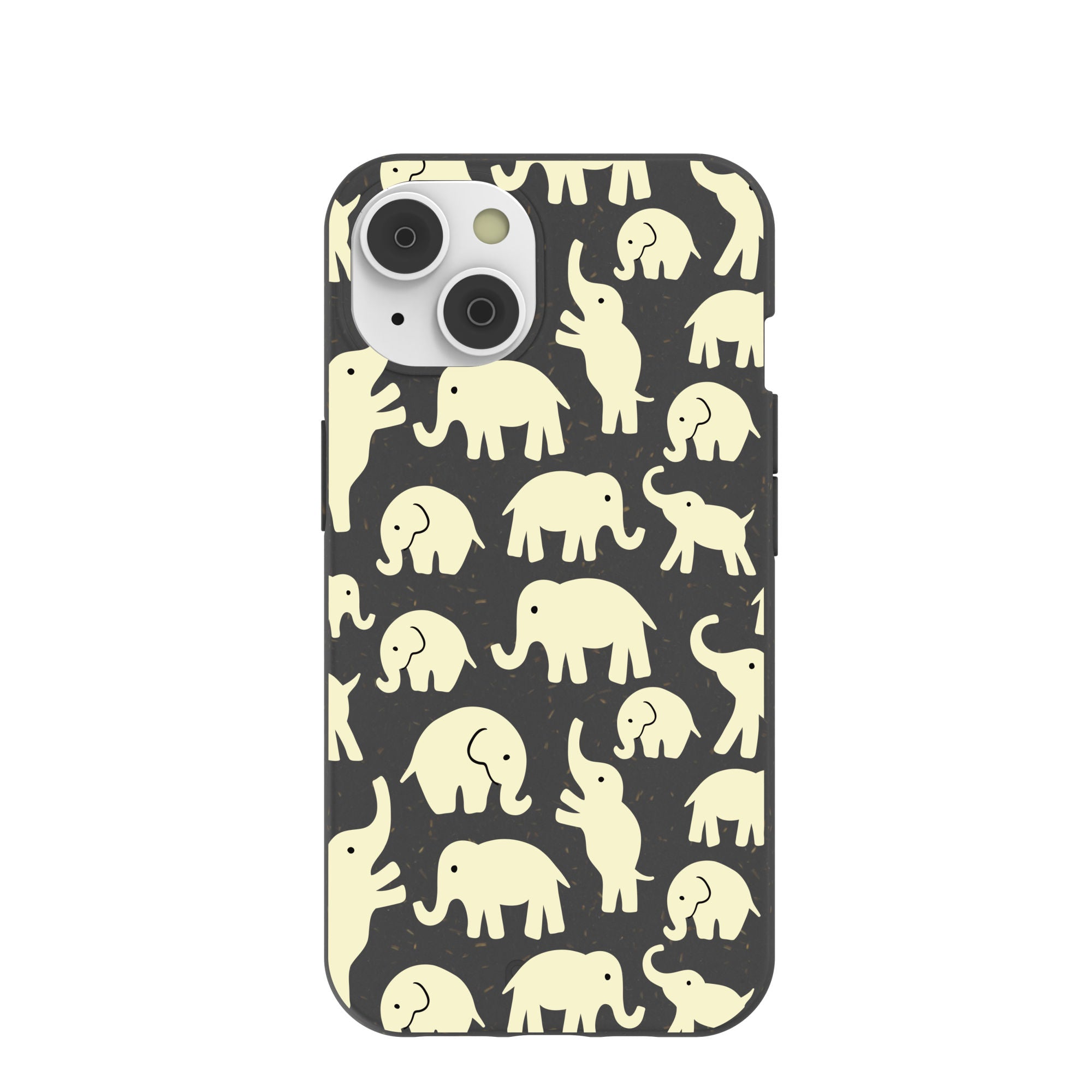 Black Little Elephants iPhone 14/16e Case Refurbished - Pela Case refurbished available on Cerqular
