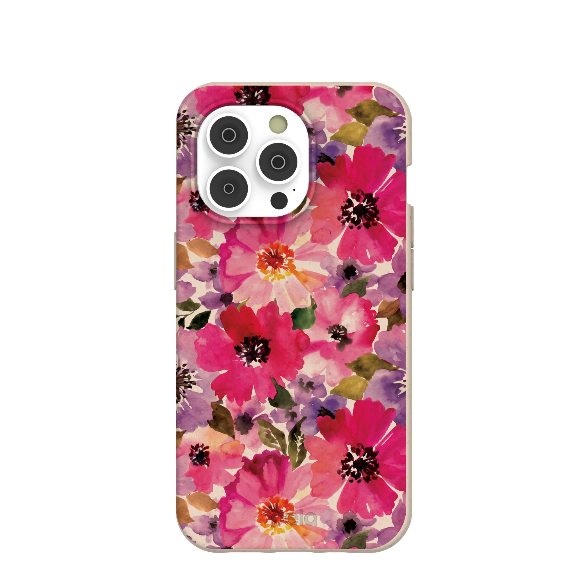 Seashell Painted Petals iPhone 14 Pro Case Refurbished - Pela Case refurbished available on Cerqular