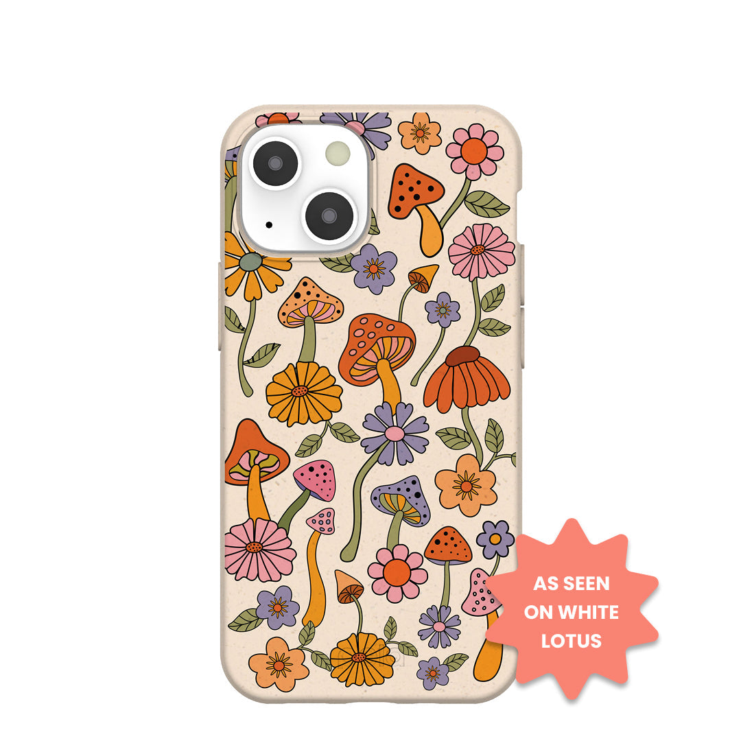 Seashell Shrooms and Blooms iPhone 13 Mini Case Refurbished - Pela Case refurbished available on Cerqular