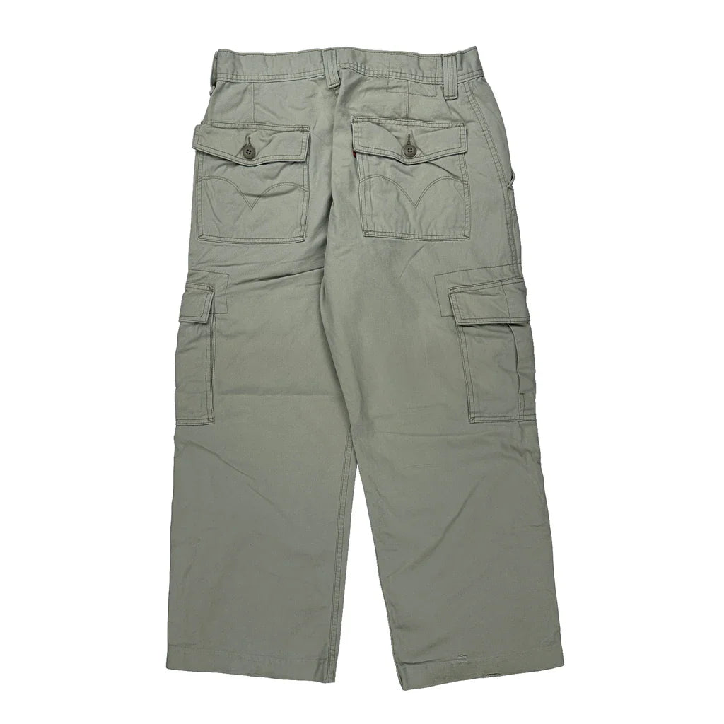 Levis Cargo Cargo Trousers - 32W 27L Grey Cotton Refurbished - Thrifted (note: this is a term often used to describe second- refurbished available on Cerqular