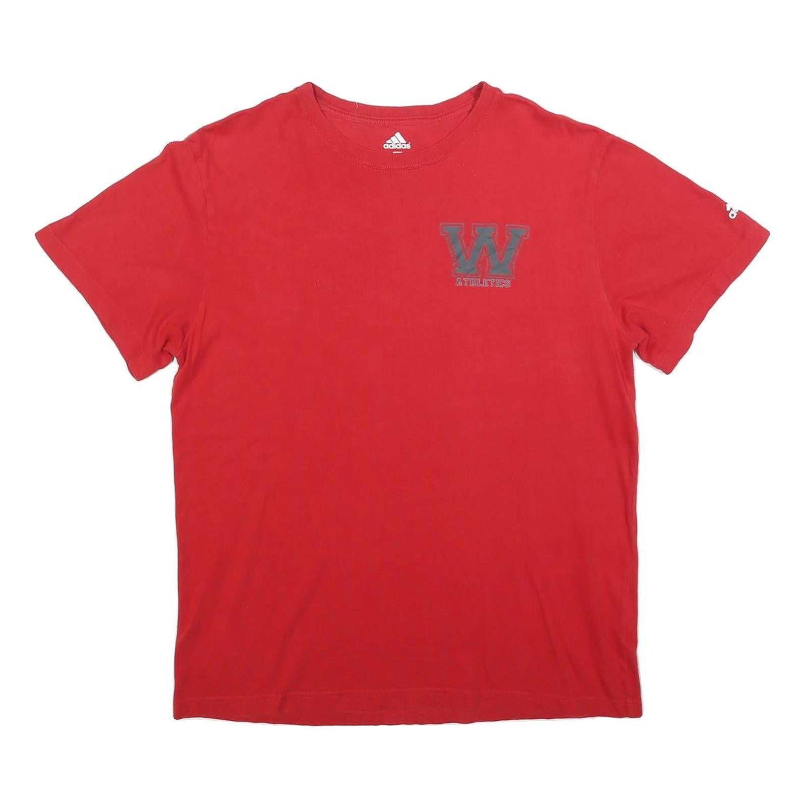 ADIDAS Womens Red W Athletics Graphic T-Shirt XL Short Sleeve Crew Neck Casual Refurbished - N/A refurbished available on Cerqular