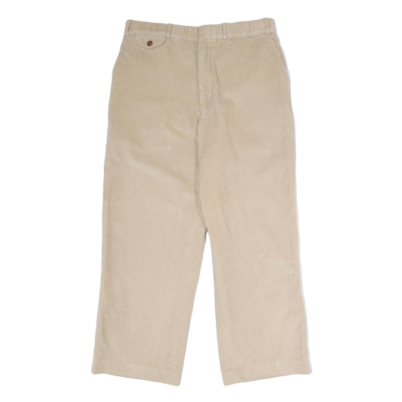 NORDSTROM Mens Cotton Beige Classic Straight Trousers W32 L31 Casual Elegant Zip Refurbished - N/A refurbished available on Cerqular