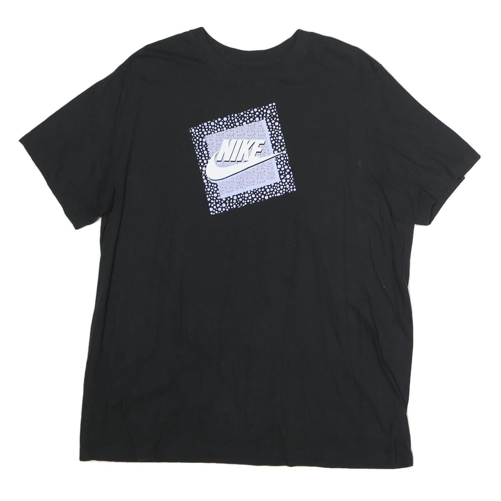 NIKE Womens Black Graphic T-Shirt L Short Sleeve Crew Neck Cotton Casual Wear Refurbished - N/A refurbished available on Cerqular
