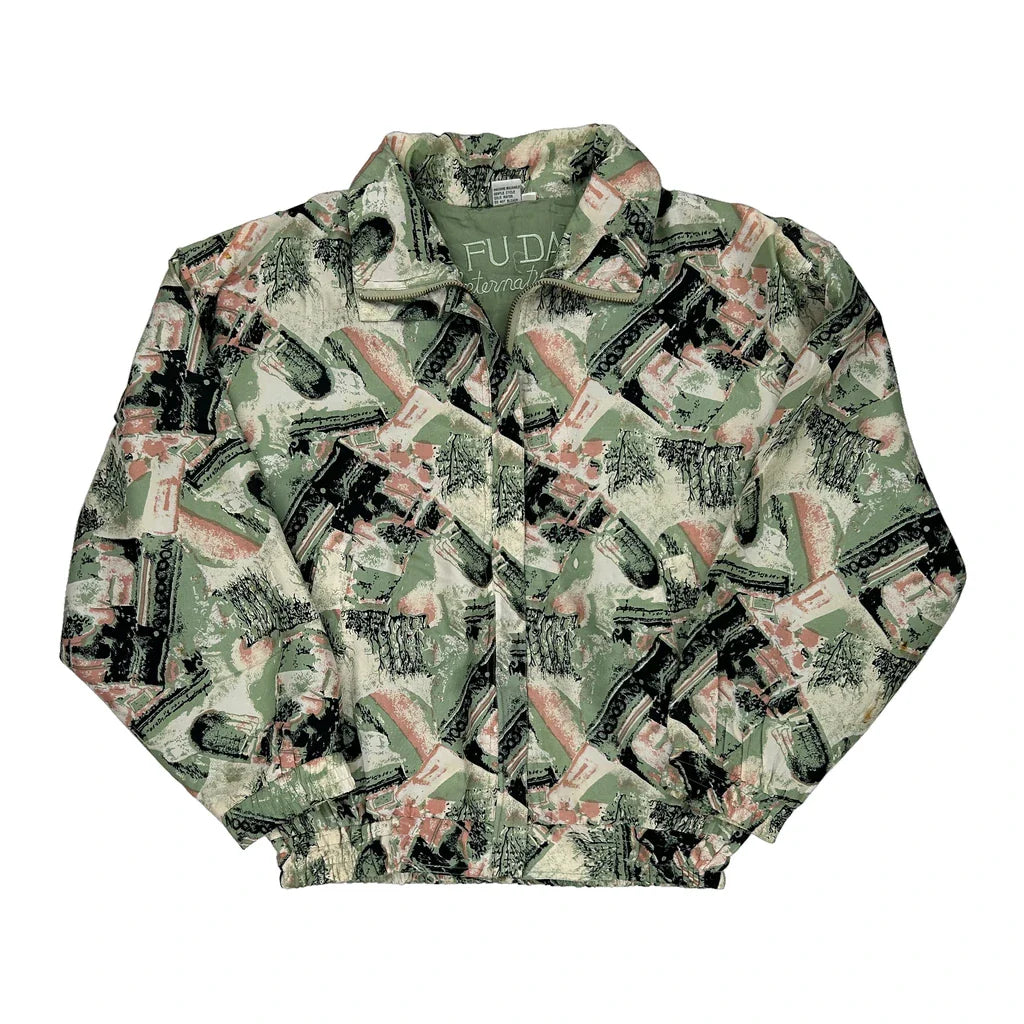 1980'S Unbranded Shell Jacket - XS Multicoloured Silk Refurbished - Thrifted (note: this is a term often used to describe second- refurbished available on Cerqular