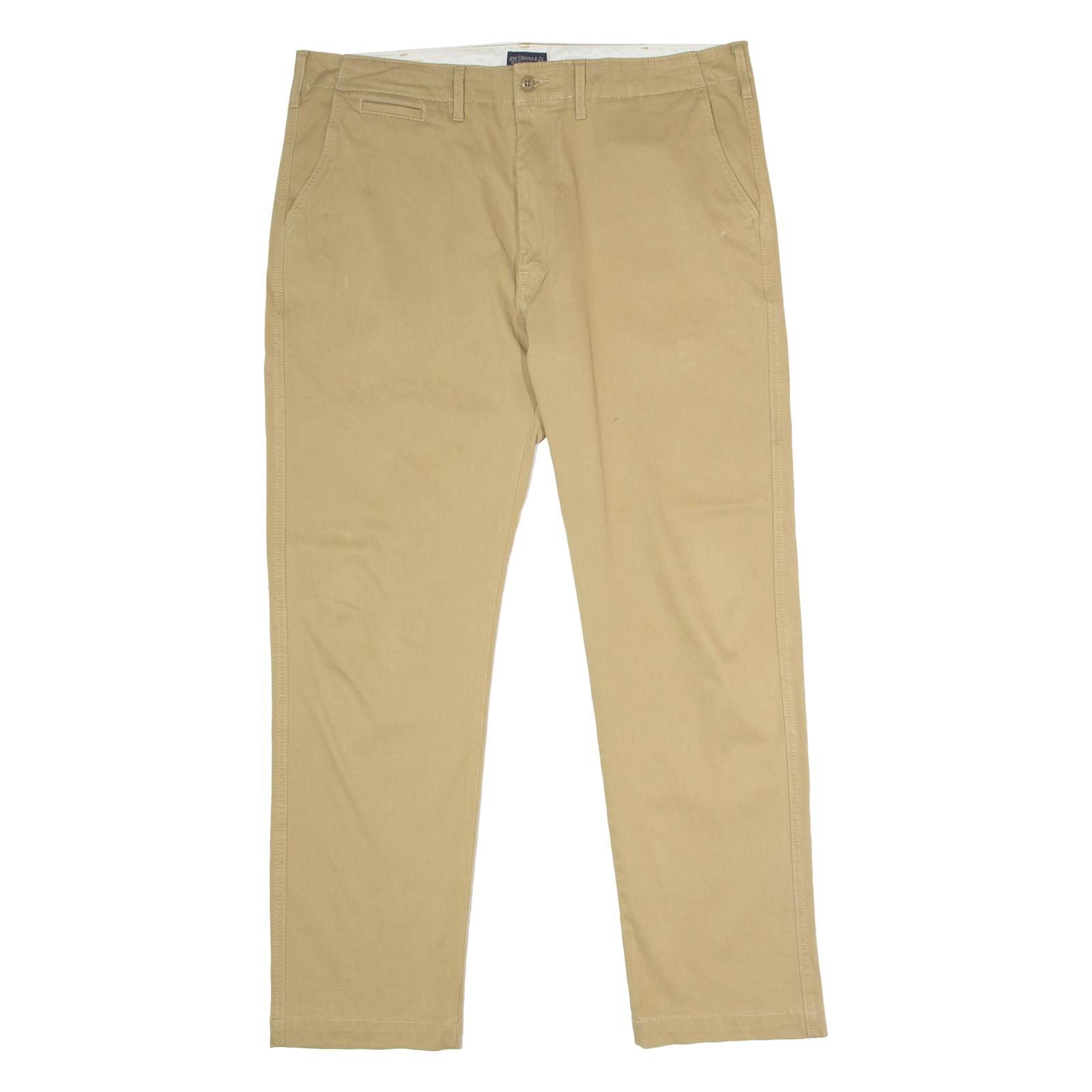 LEVI'S BIG E Chino Mens Twill Trousers Beige Regular Straight W36 L29 Refurbished - N/A refurbished available on Cerqular