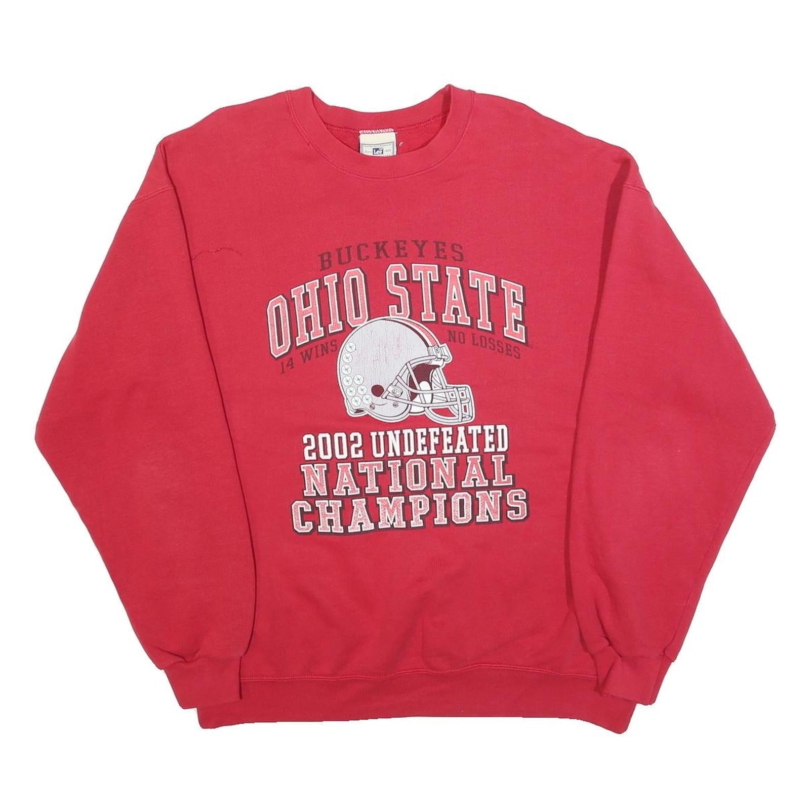 LEE Mens Red Ohio State Crew Neck L L Cotton Blend Sweatshirt Refurbished - N/A refurbished available on Cerqular