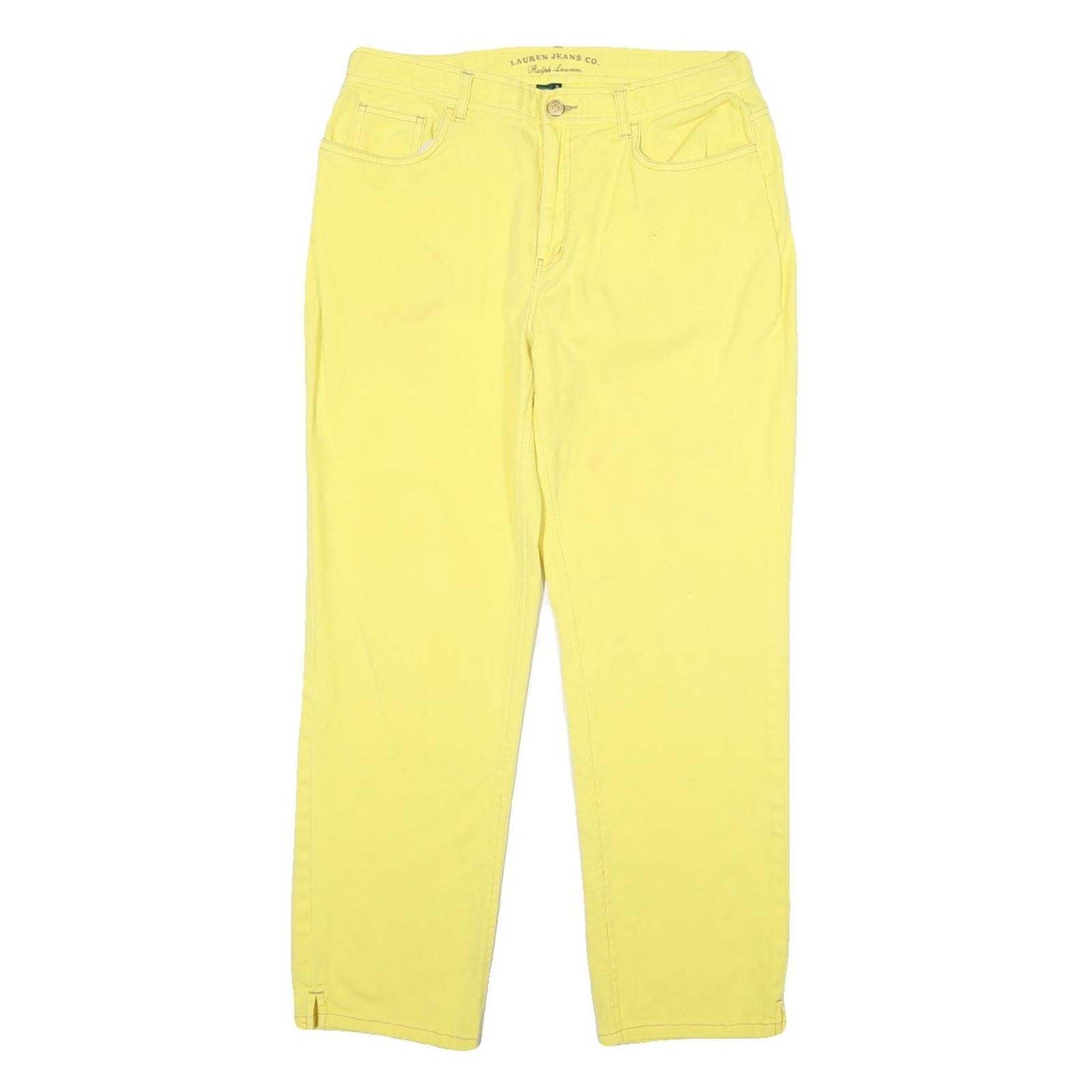 LAUREN RALPH LAUREN Womens Jeans Yellow Regular Straight Denim W32 L28 Button Refurbished - N/A refurbished available on Cerqular