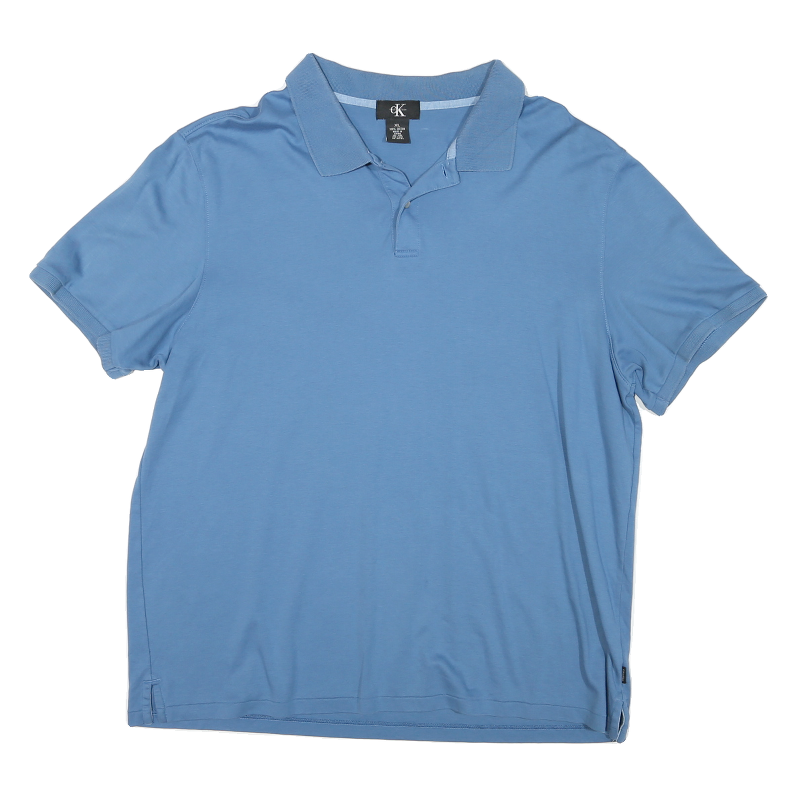 CALVIN KLEIN Mens Blue Polo Shirt XL Basic Cotton Short Sleeve Casual Refurbished - N/A refurbished available on Cerqular