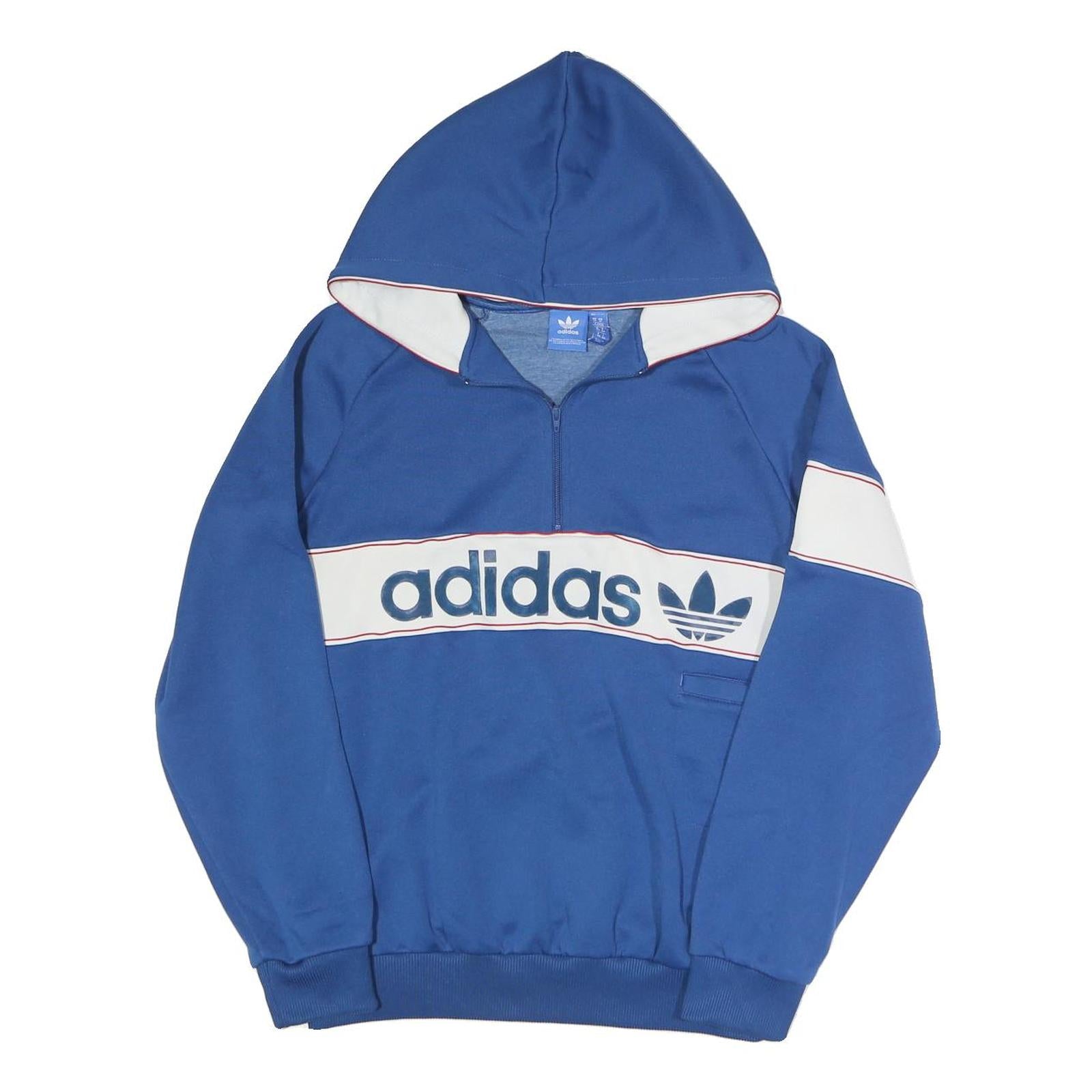 ADIDAS Womens Blue & White Hoodie Jacket UK 14 Polyester Blend Zip Casual Refurbished - N/A refurbished available on Cerqular