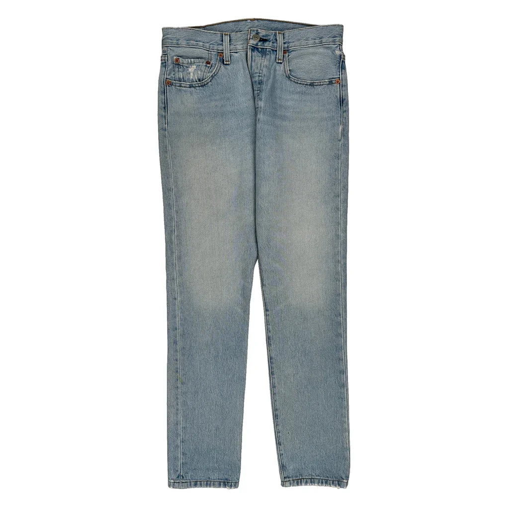 Levis Jeans - 30W 29L Light Wash Cotton Refurbished - Thrifted (note: this is a term often used to describe second- refurbished available on Cerqular
