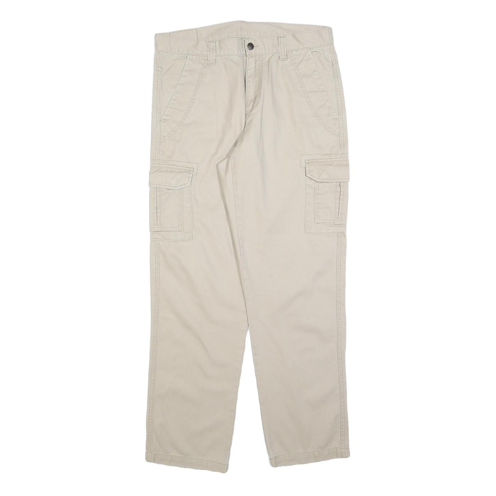 TOM RAMSEY Mens Cotton Blend Beige Regular Straight Trousers W34 L32 Cargo Refurbished - N/A refurbished available on Cerqular