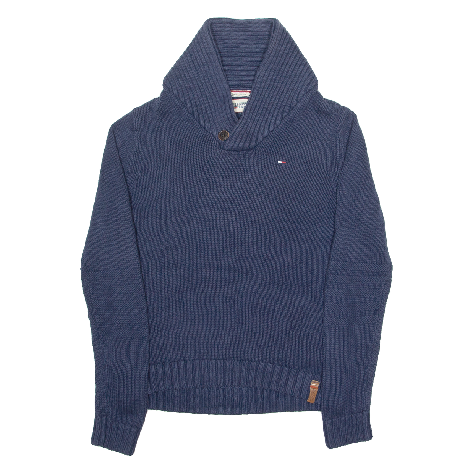 TOMMY HILFIGER Mens Jumper Blue Roll Neck Tight Knit S Refurbished - N/A refurbished available on Cerqular