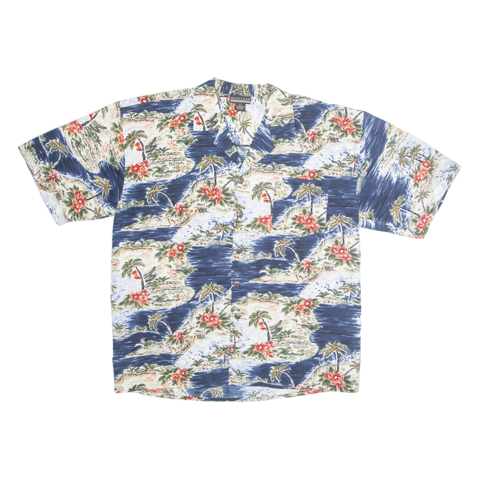 MONTAGE Mens Shirt Blue Crazy Pattern L Refurbished - N/A refurbished available on Cerqular