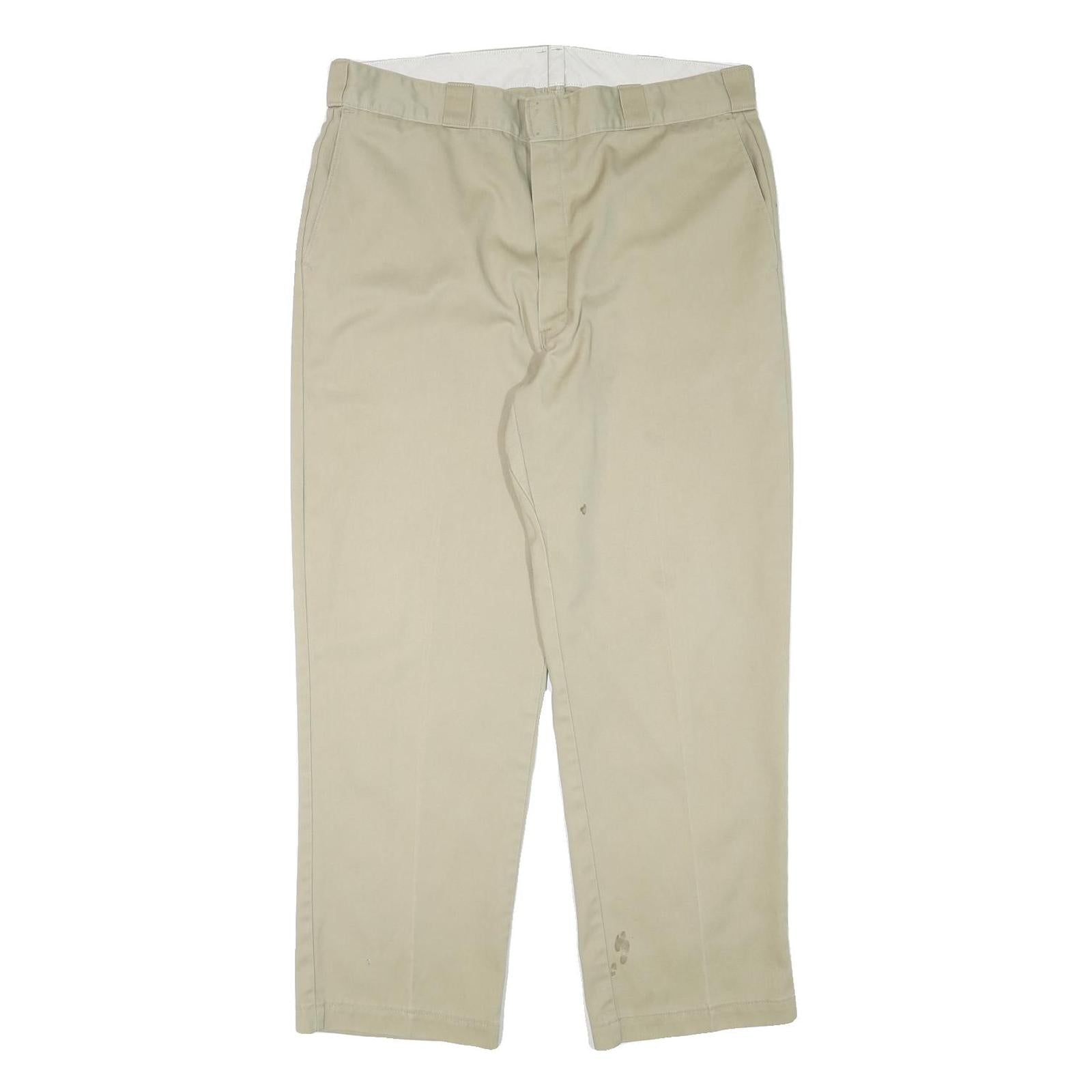 DICKIES Mens Cotton Blend Beige Regular Fit Straight Leg Trousers W37 L29 Refurbished - N/A refurbished available on Cerqular