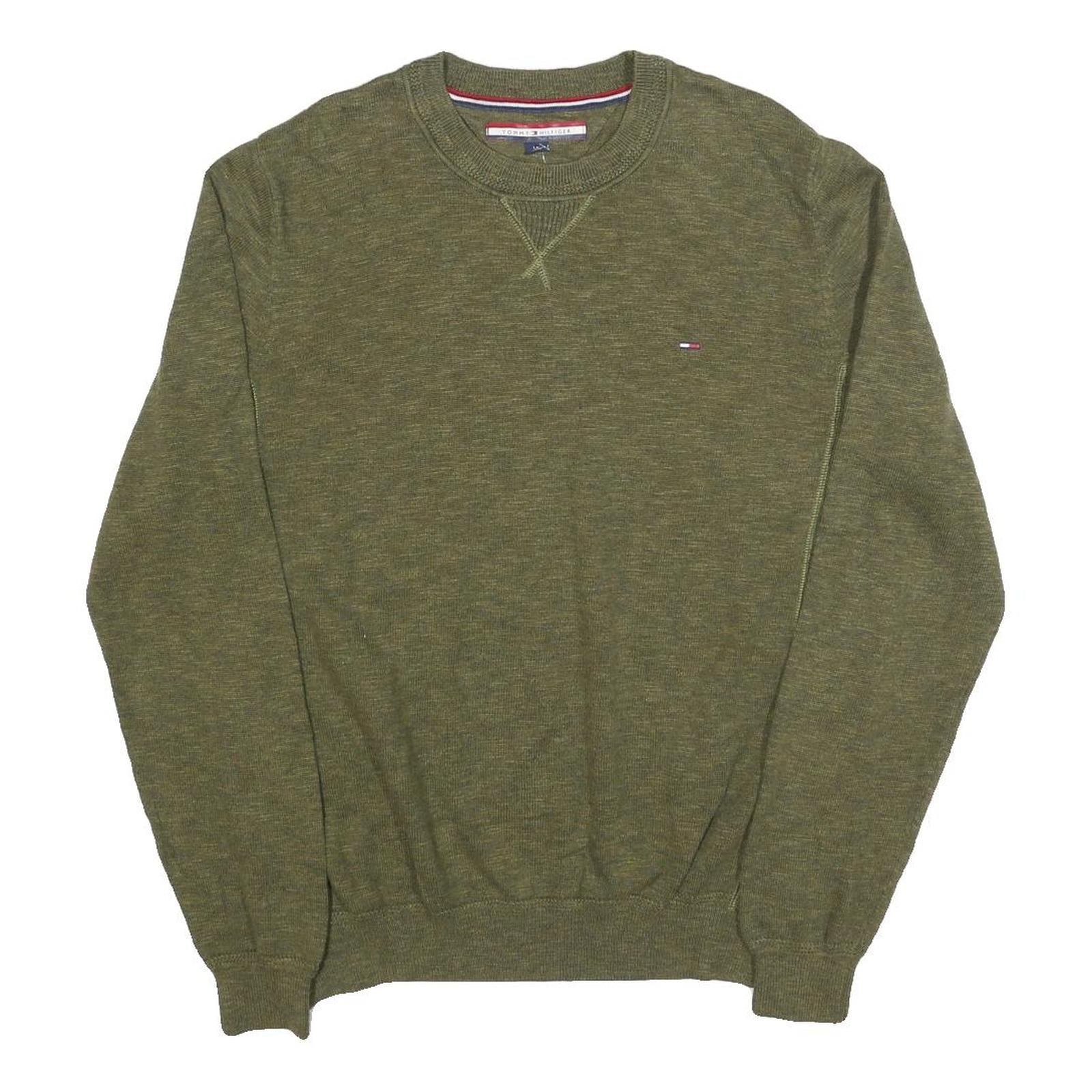 Buy TOMMY HILFIGER Mens Green Plain Crew Neck Basic Knit Jumper L Cotton Blend Refurbished - $40.29 TOMMY HILFIGER Mens Green Plain Crew Neck Basic Knit Jumper L Cotton Blend Refurbished - N/A refurbished available on Cerqular