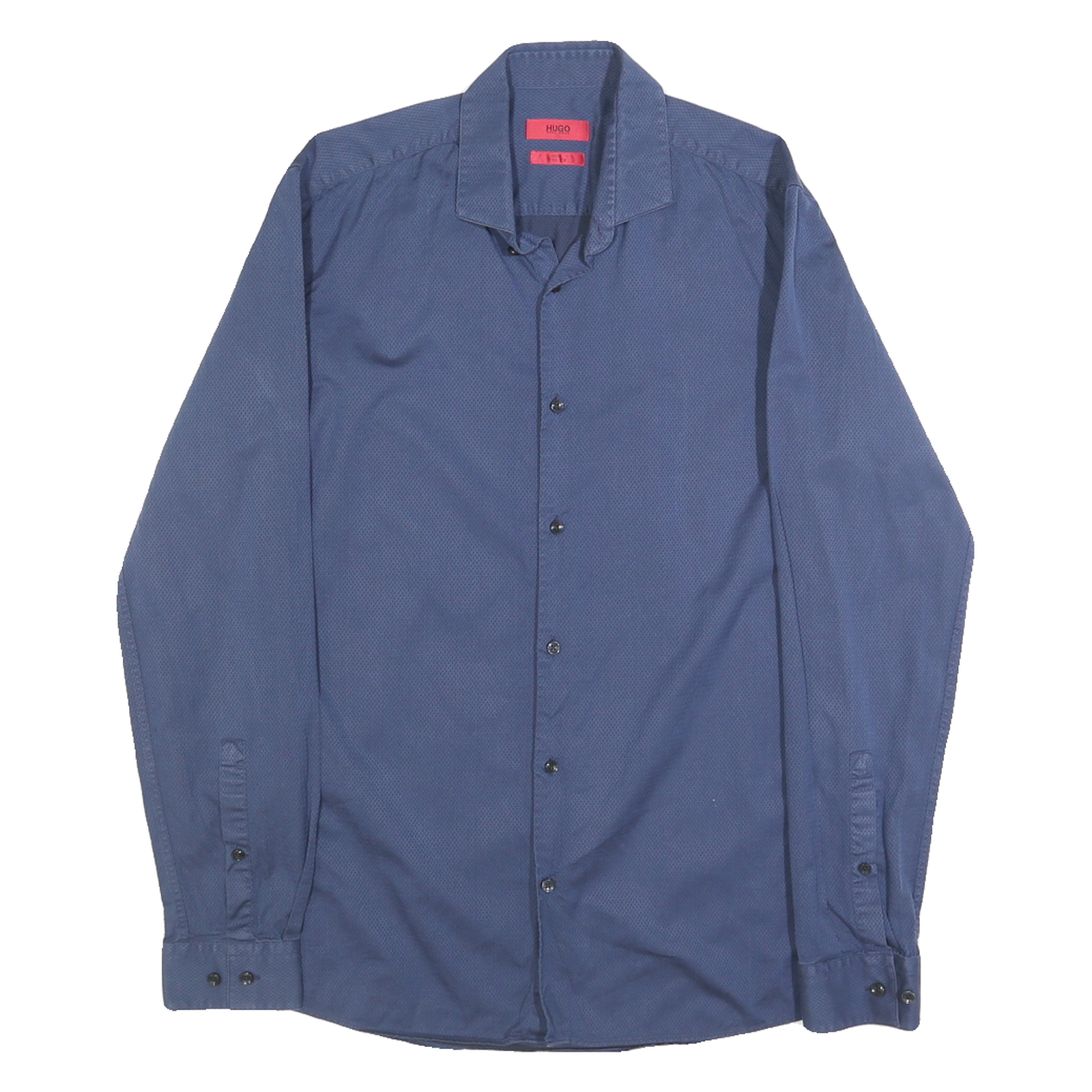 HUGO Mens Blue Cotton Shirt S Smart Casual Long Sleeve Button Collar Refurbished - N/A refurbished available on Cerqular