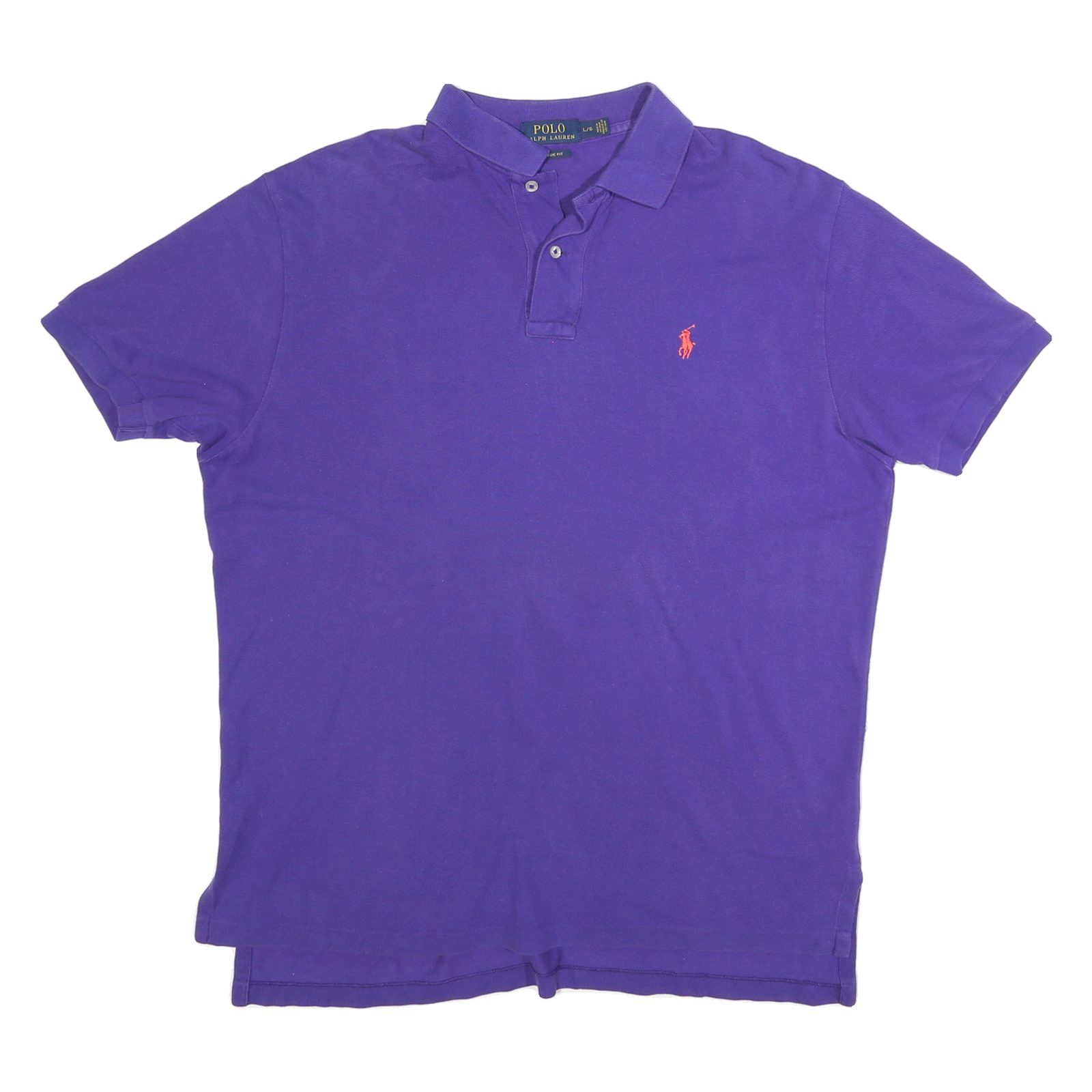 POLO RALPH LAUREN Mens Purple Short Sleeve Plain L Cotton Blend Polo Shirt Refurbished - N/A refurbished available on Cerqular