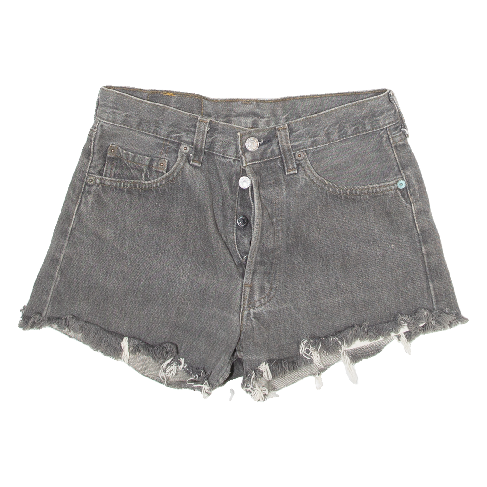 LEVI'S 501 Womens Denim Shorts Grey S W28 Refurbished - N/A refurbished available on Cerqular