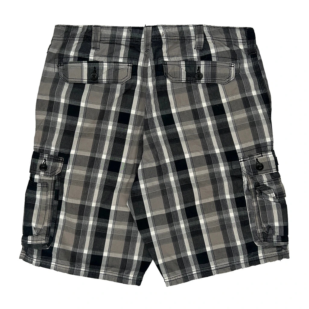 Lee Checked Cargo Shorts - 36W 11L Black Cotton Refurbished - Thrifted (note: this is a term often used to describe second- refurbished available on Cerqular