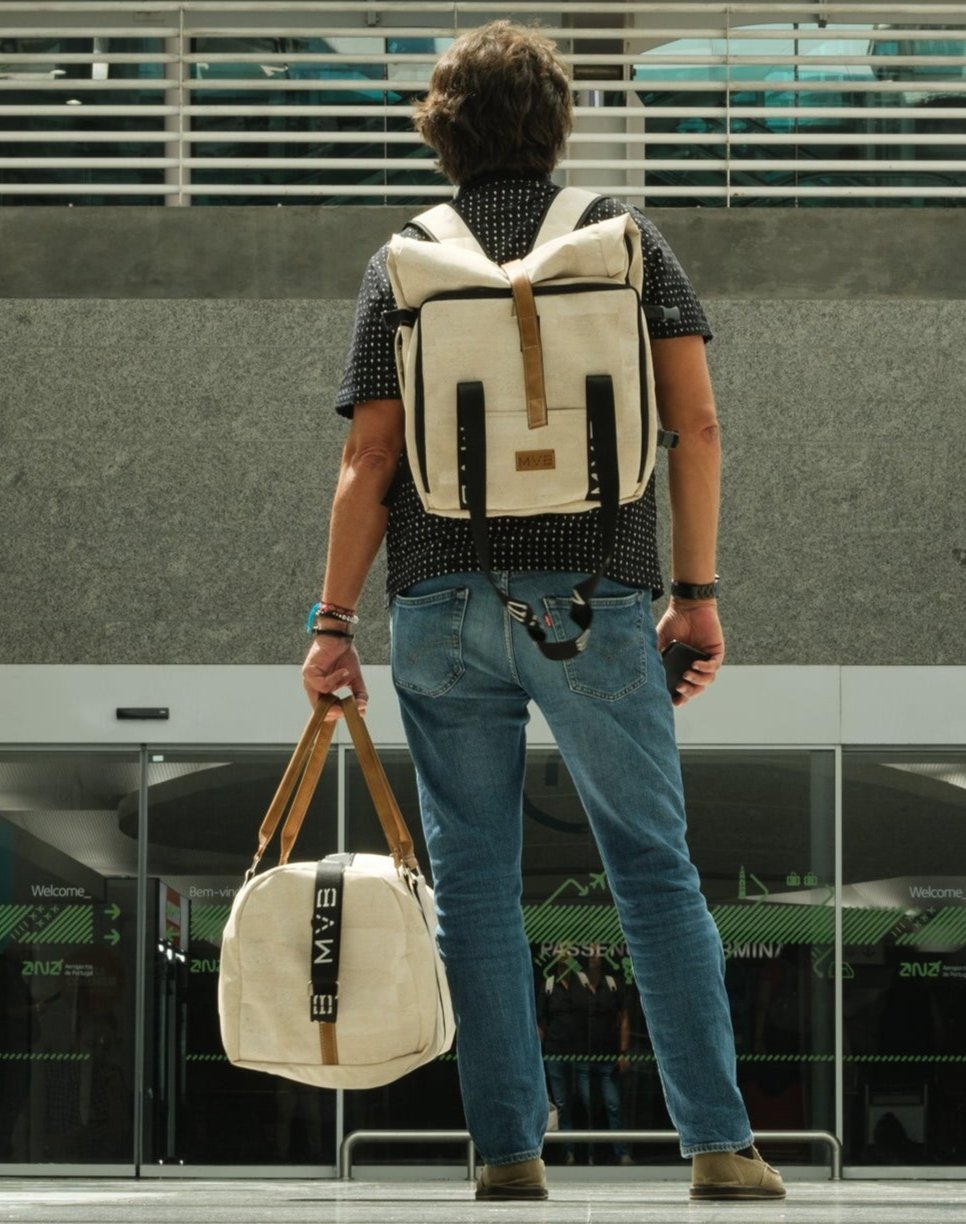 Xcape Vegan Leather Duffle Bag white Refurbished - My Vegan Bags refurbished available on Cerqular