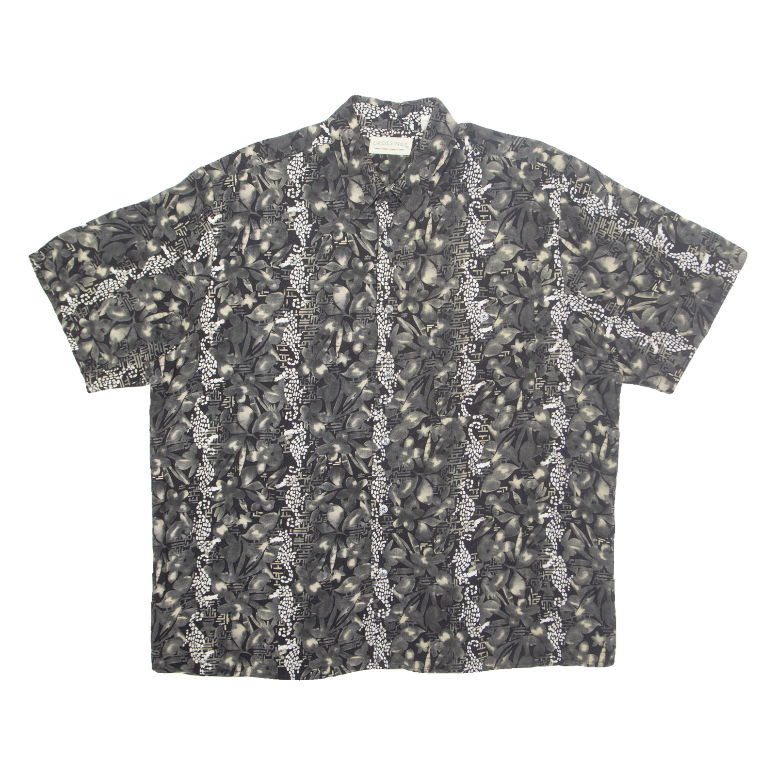 Buy CROSSINGS Mens Hawaiian Shirt Black Crazy Pattern XL Refurbished - $18.19 CROSSINGS Mens Hawaiian Shirt Black Crazy Pattern XL Refurbished - N/A refurbished available on Cerqular