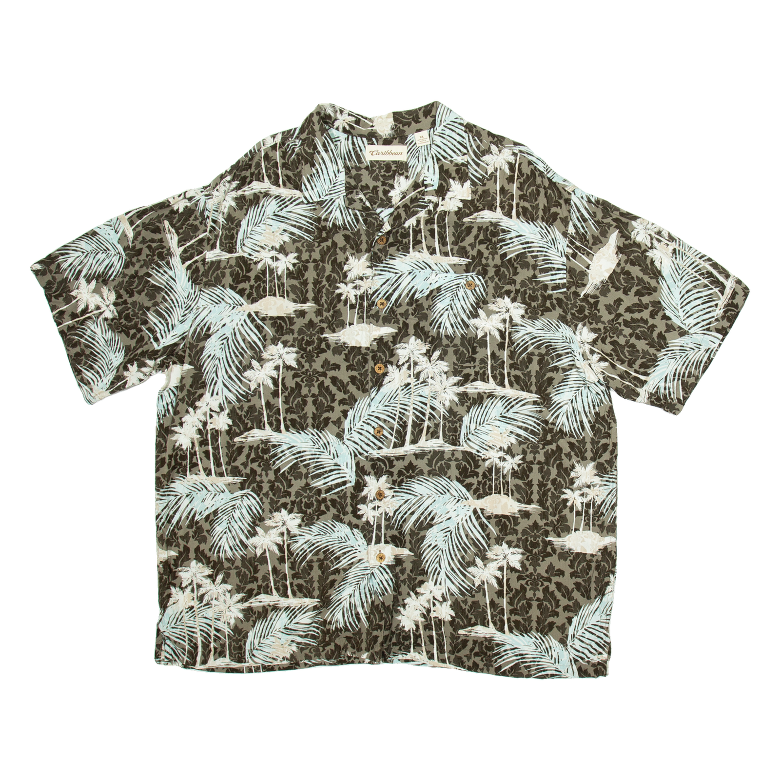 CARIBBEAN Mens Hawaiian Shirt Brown Floral XL Refurbished - N/A refurbished available on Cerqular