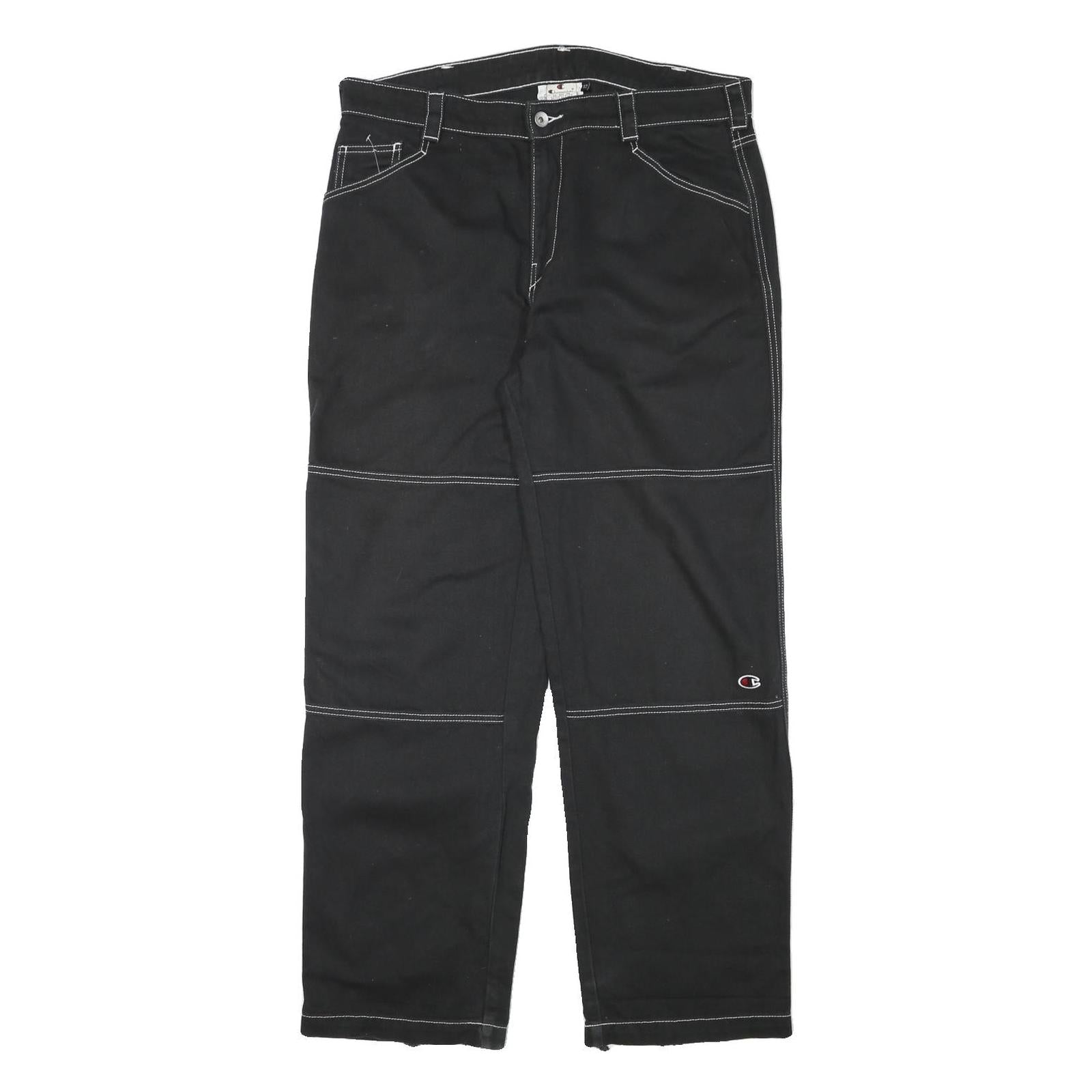 CHAMPION Mens Jeans Black Regular Straight Denim W35 L29 Workwear Design Refurbished - N/A refurbished available on Cerqular