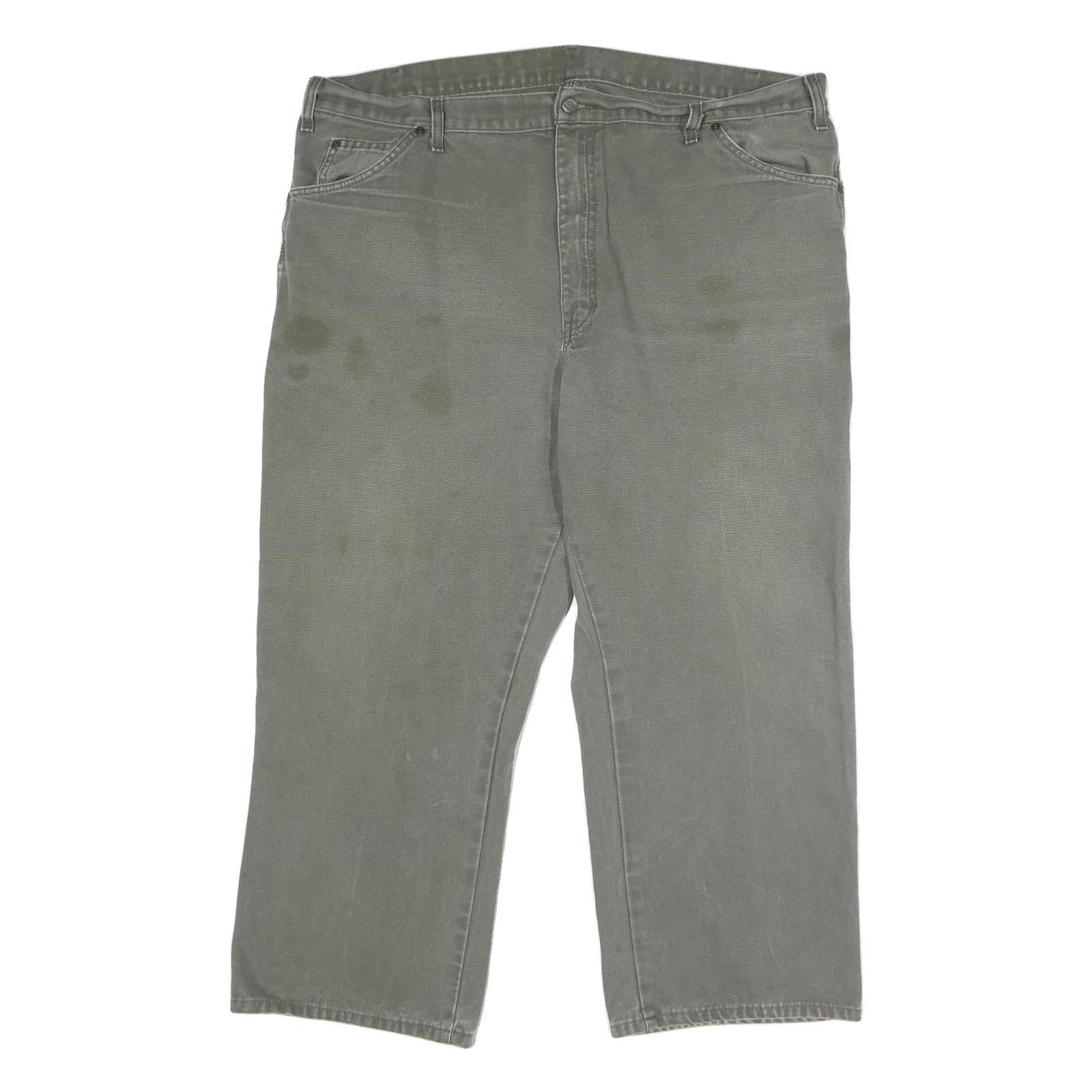 DICKIES Mens Cotton Grey Relaxed Straight Trousers W42 L26 Workwear Casual Refurbished - N/A refurbished available on Cerqular