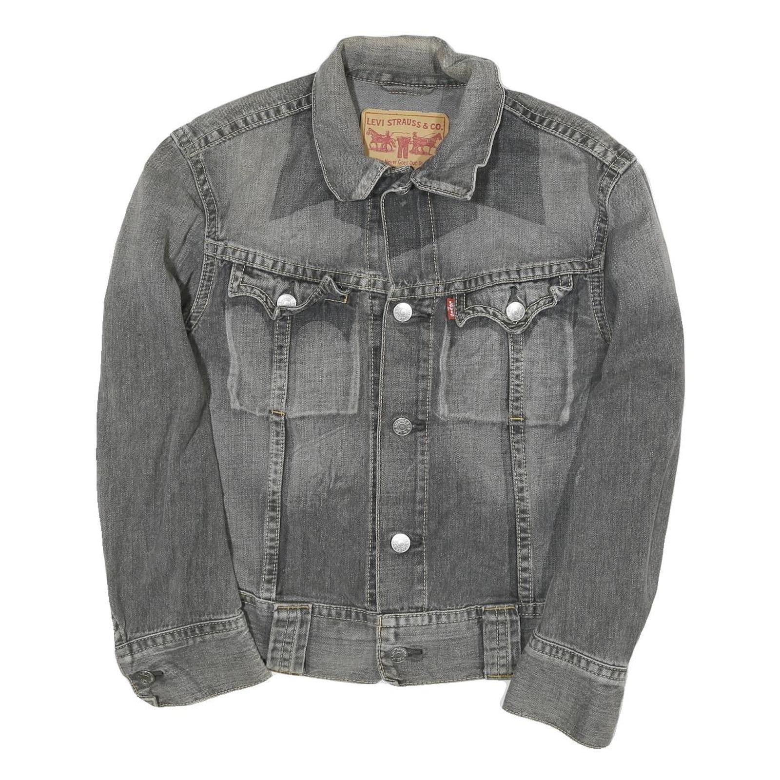 LEVI'S Womens Grey Denim Jacket M Cotton Blend Button Plain Classic Fit Refurbished - N/A refurbished available on Cerqular