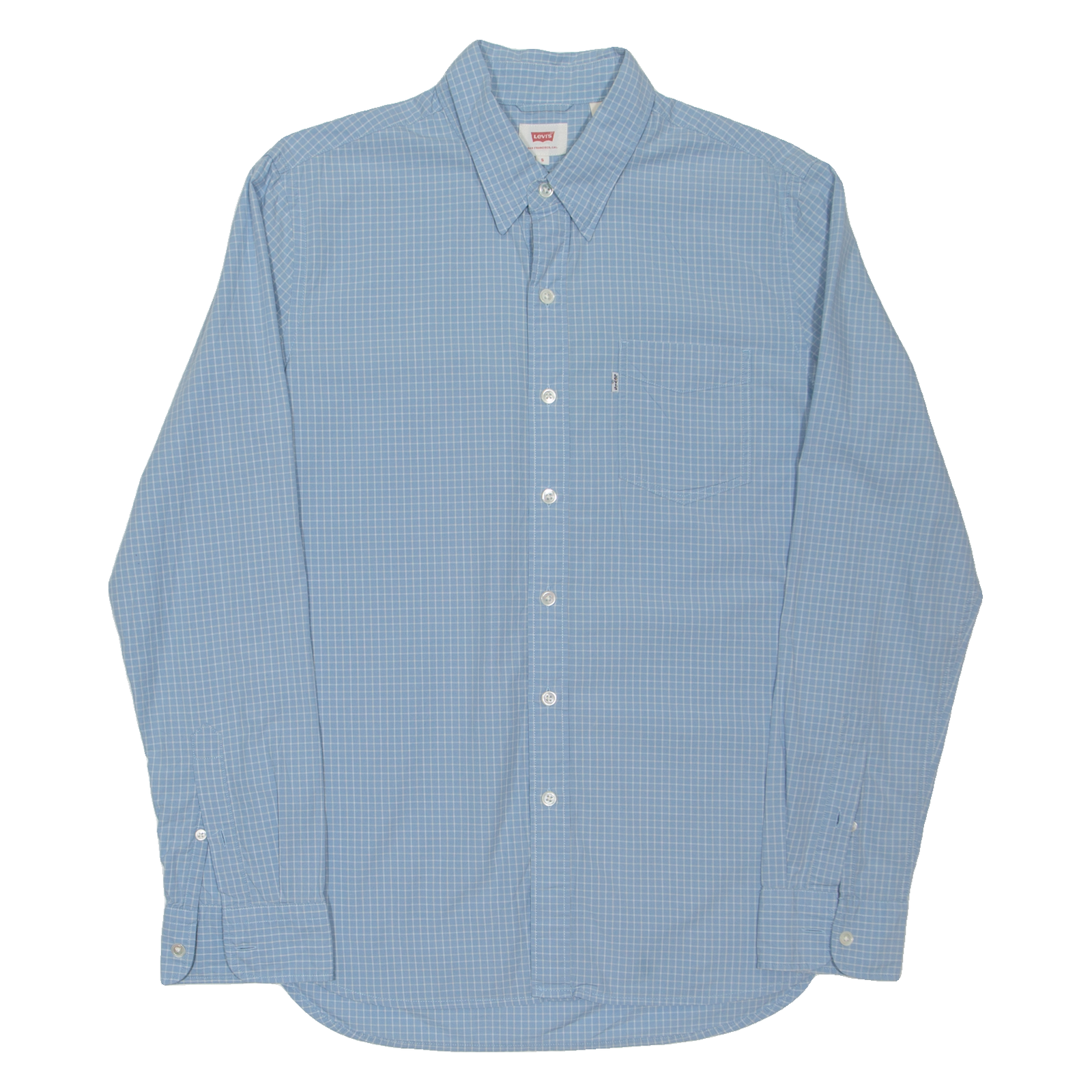 LEVI'S Mens Shirt Blue Gingham Long Sleeve S Refurbished - N/A refurbished available on Cerqular