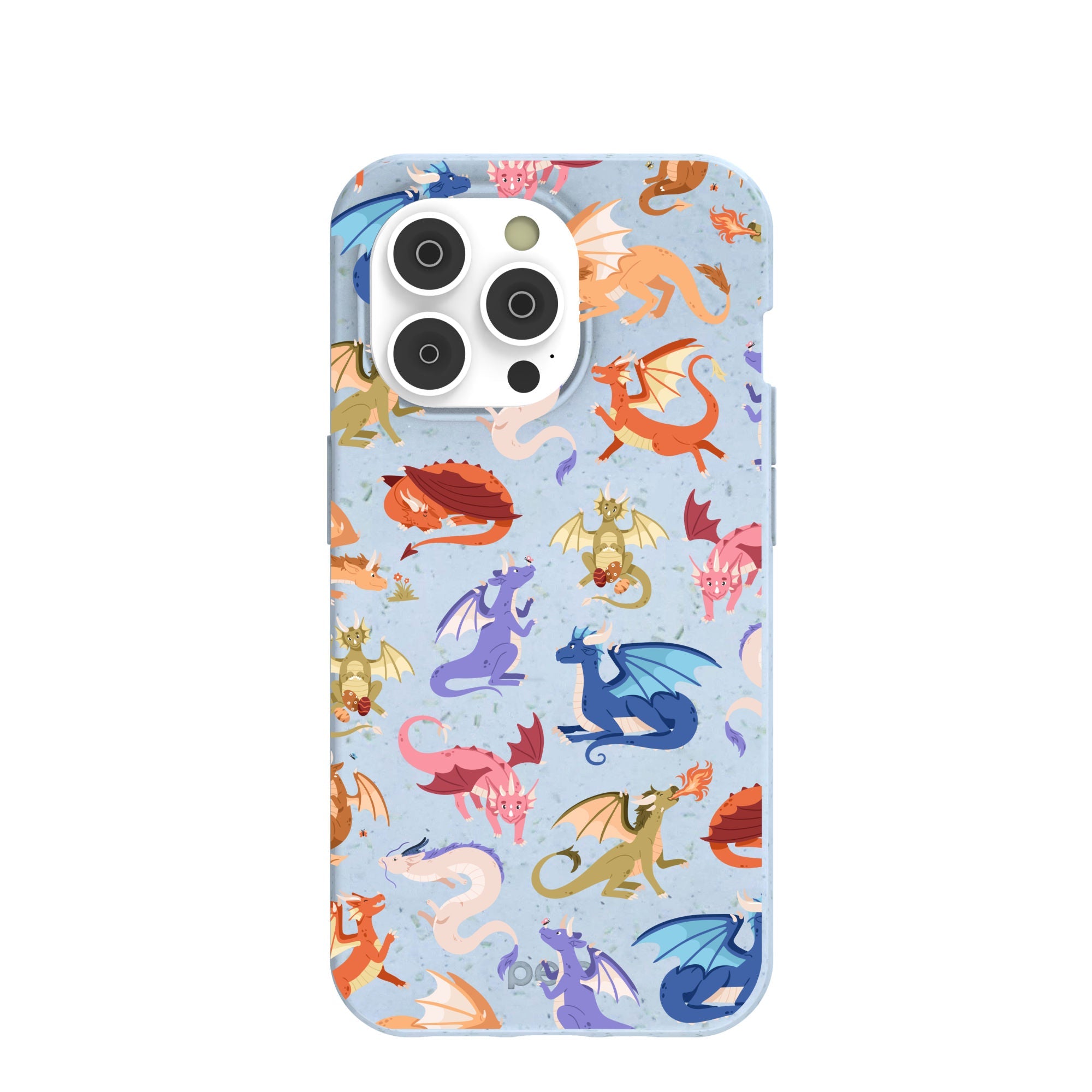 Powder Blue Dragon Cuties iPhone 14 Pro Case Refurbished - Pela Case refurbished available on Cerqular