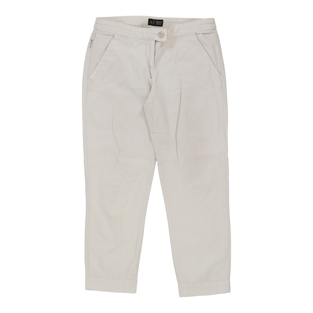 Armani Jeans Trousers - 28W UK 8 White Cotton Refurbished - Thrifted (note: this is a term often used to describe second- refurbished available on Cerqular