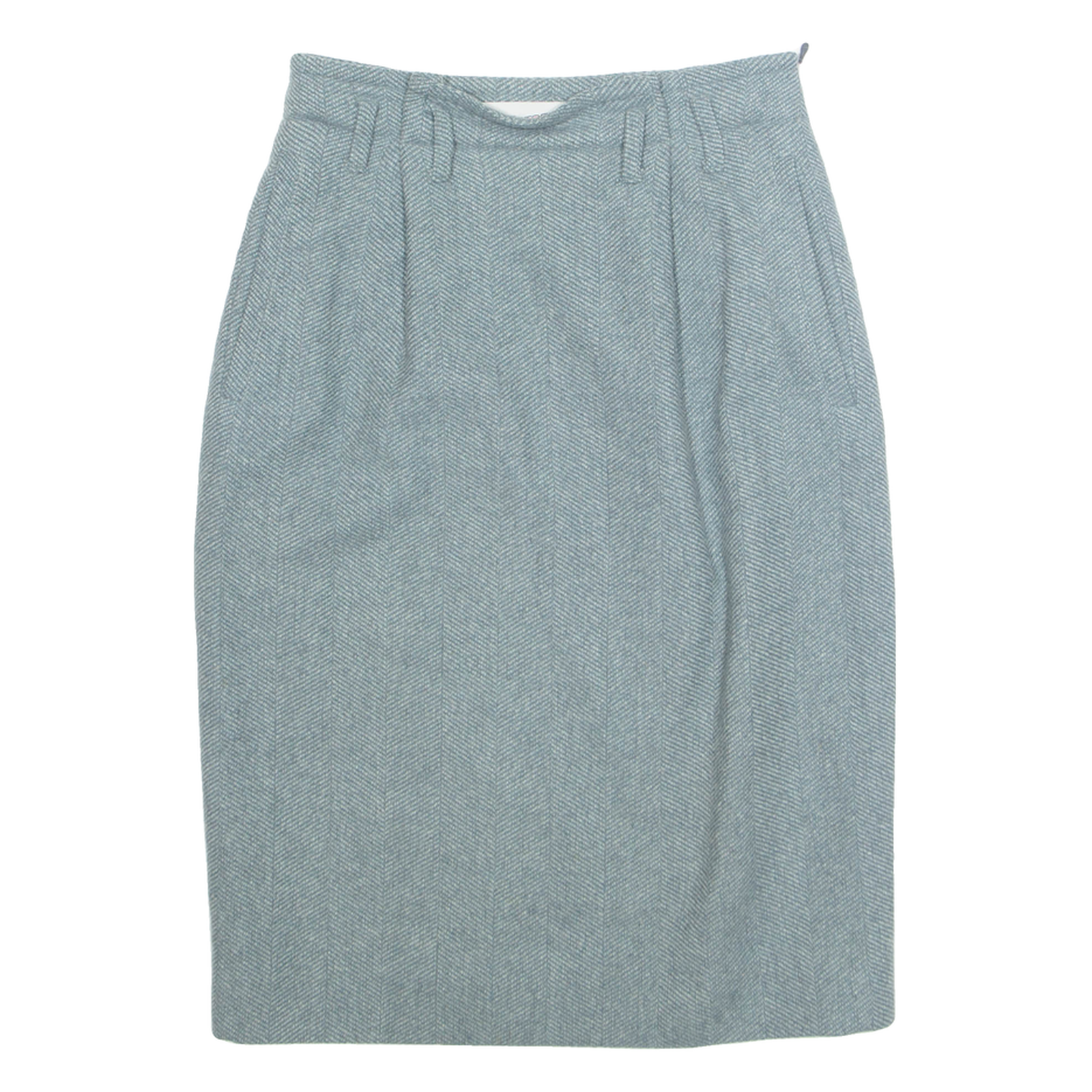 STRENESSE Pocketed Womens Pencil Skirt Blue Knee Length Wool Chevron XS Refurbished - N/A refurbished available on Cerqular