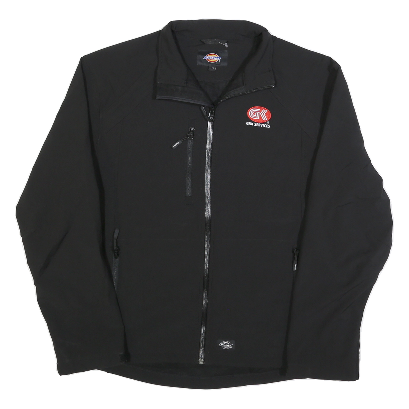 DICKIES Mens Black Softshell Zip Jacket L Polyester Workwear Comfort Durable Refurbished - N/A refurbished available on Cerqular