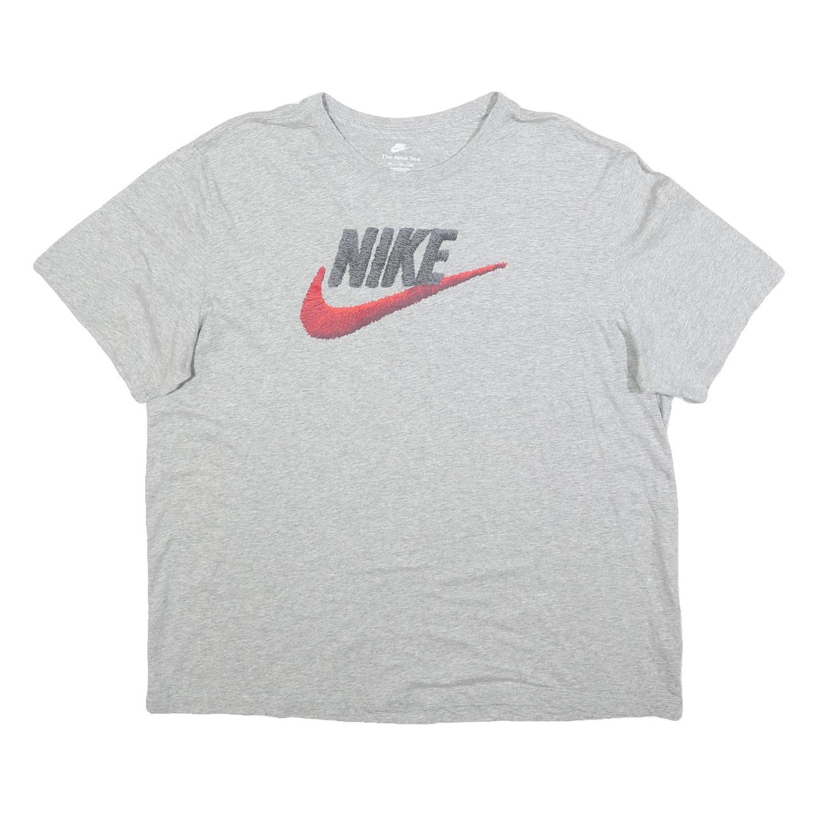 NIKE Mens Grey Cotton Blend Graphic T-Shirt 2XL Short Sleeve Crew Neck Casual Refurbished - N/A refurbished available on Cerqular