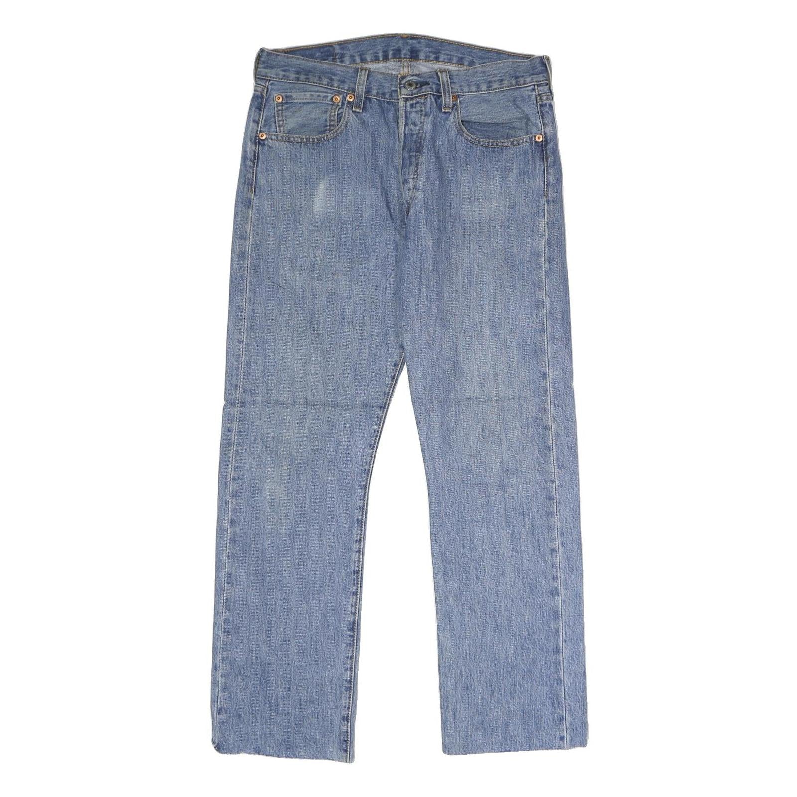 LEVI'S 501 Mens Jeans Blue Classic Straight Denim W32 L30 Button Closure Refurbished - N/A refurbished available on Cerqular