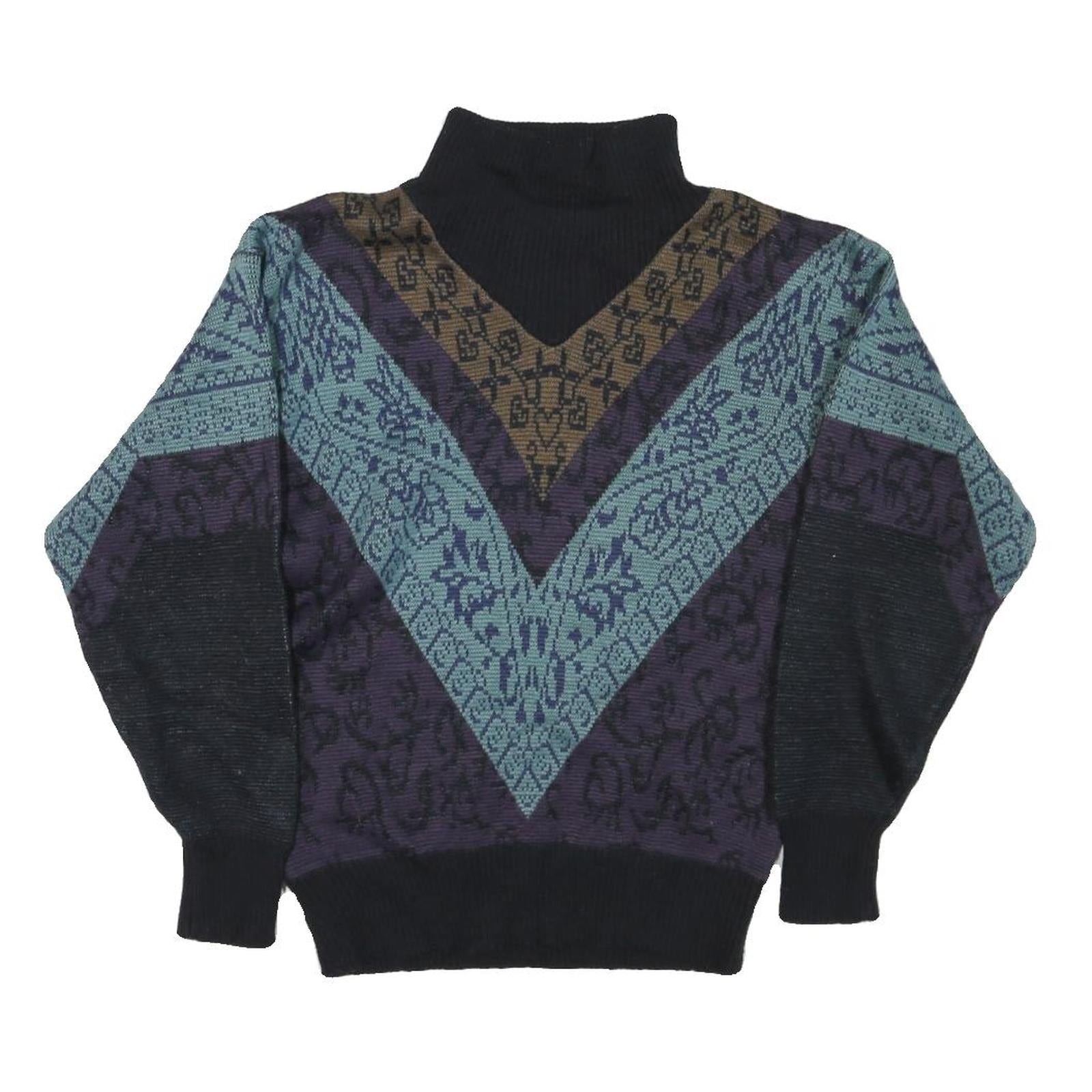 Buy NILS Womens Black Blue Brown Patterned Wool Jumper Roll Neck Chunky Knit M Refurbished - $36.39 NILS Womens Black Blue Brown Patterned Wool Jumper Roll Neck Chunky Knit M Refurbished - N/A refurbished available on Cerqular