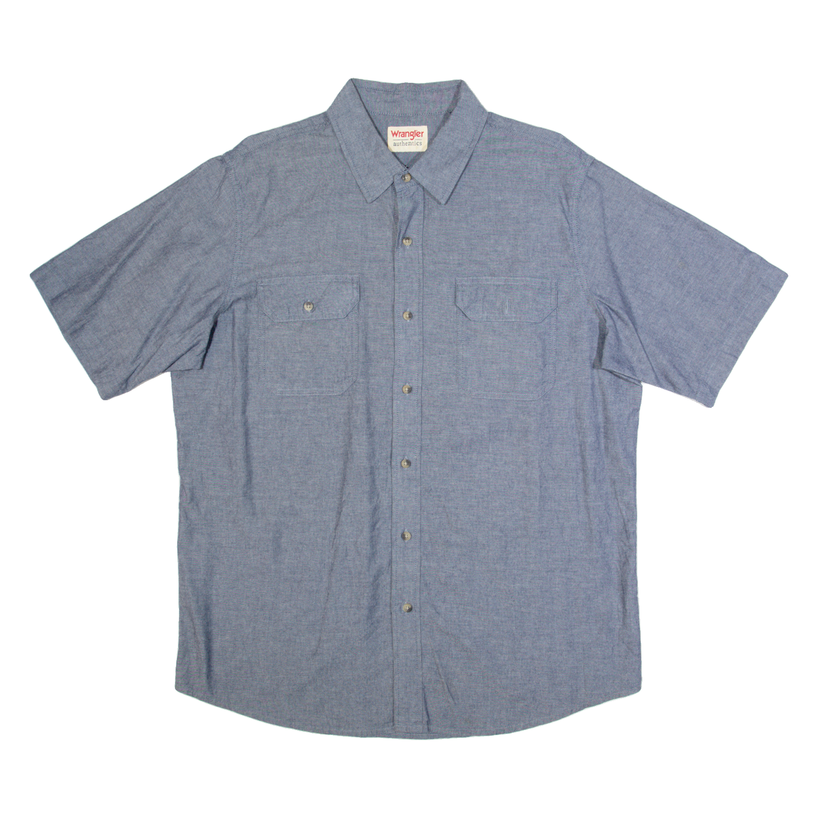 WRANGLER Mens Plain Shirt Blue L Refurbished - N/A refurbished available on Cerqular