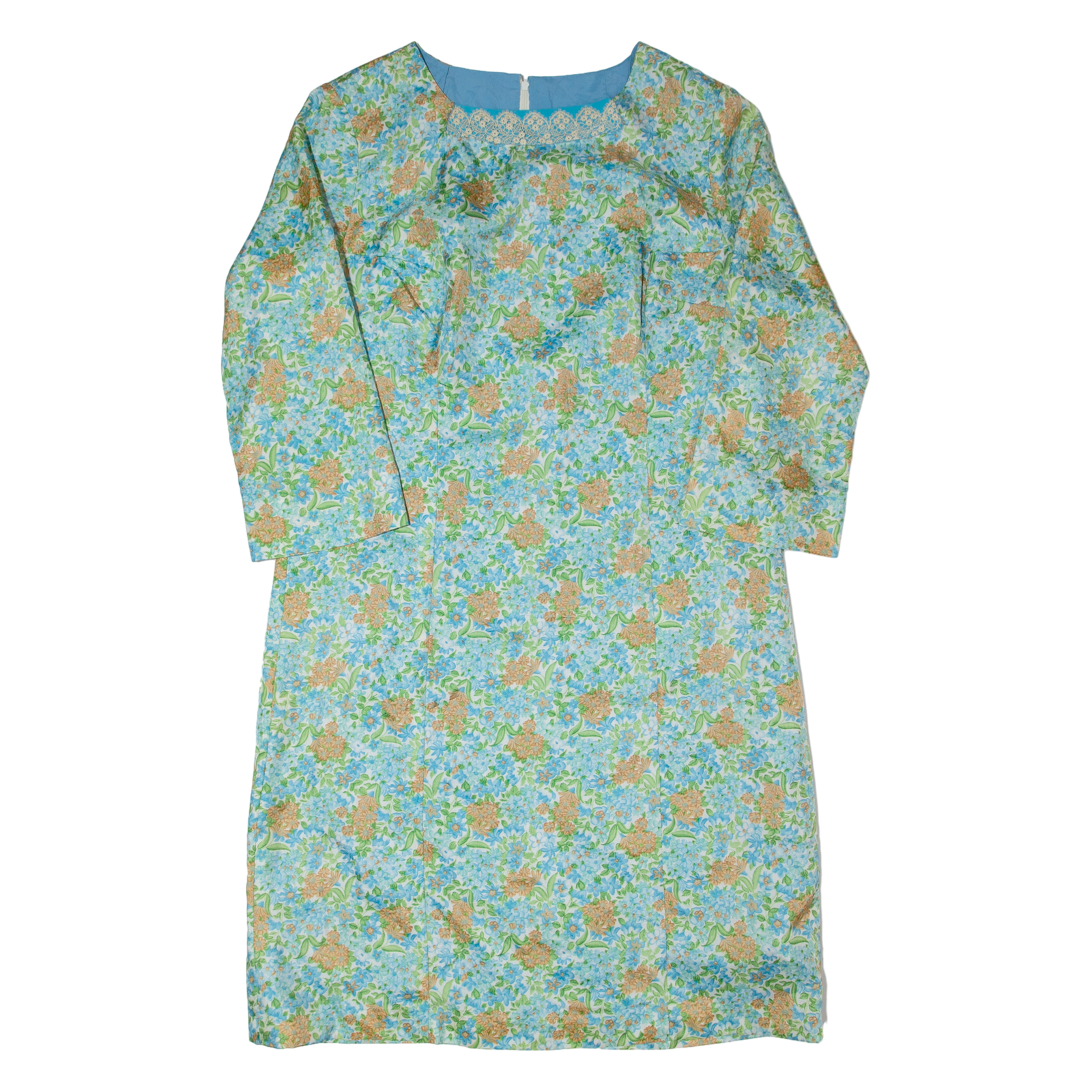 Womens Day Dress Cream 90s Floral Midi L Refurbished - N/A refurbished available on Cerqular