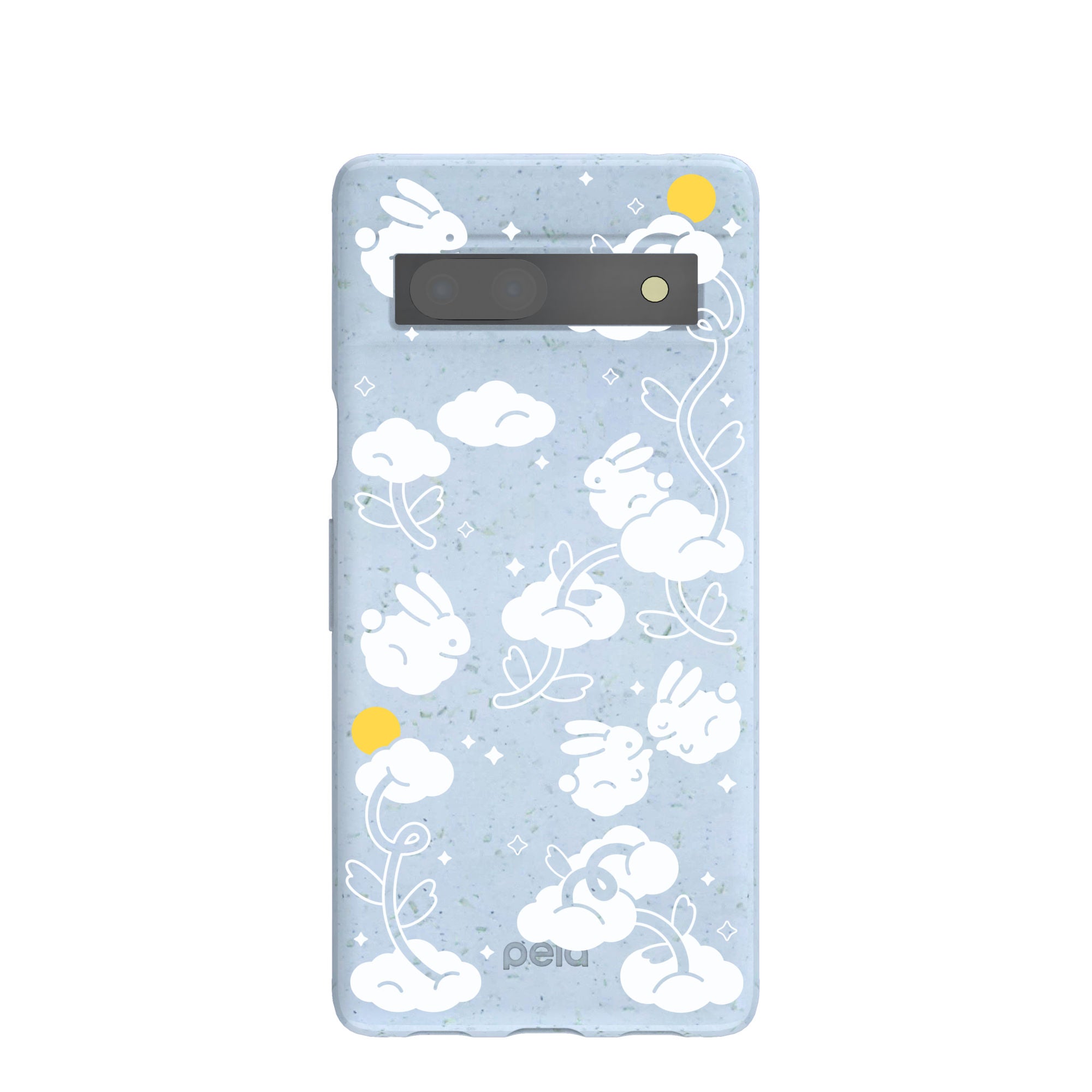 Powder Blue Fluffy Flower Google Pixel 7a Case Refurbished - Pela Case refurbished available on Cerqular