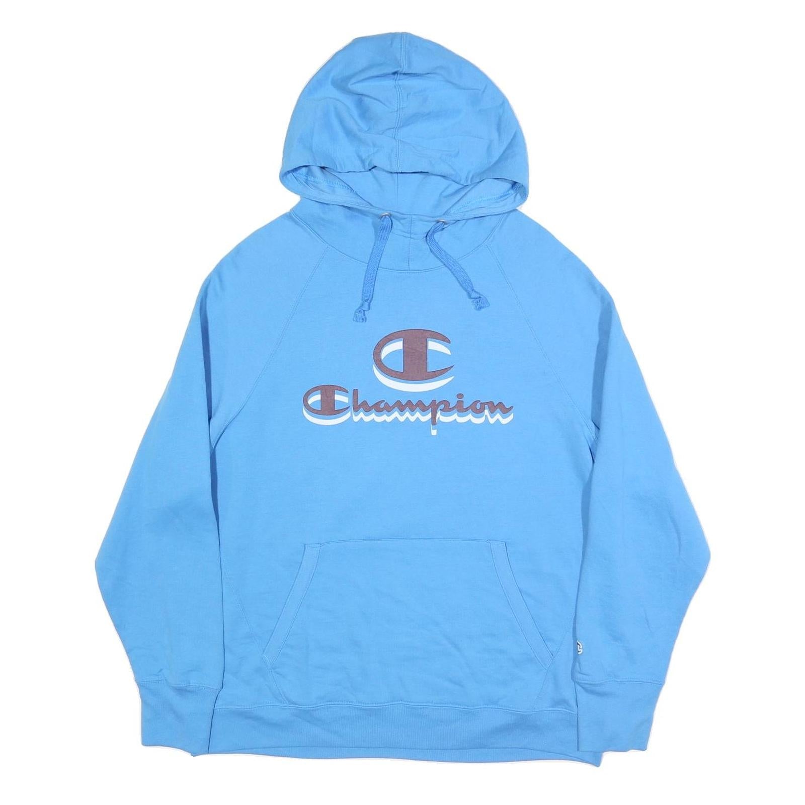 CHAMPION Womens Blue Hooded Pullover 2XL Cotton Blend Casual Sweatshirt Refurbished - N/A refurbished available on Cerqular
